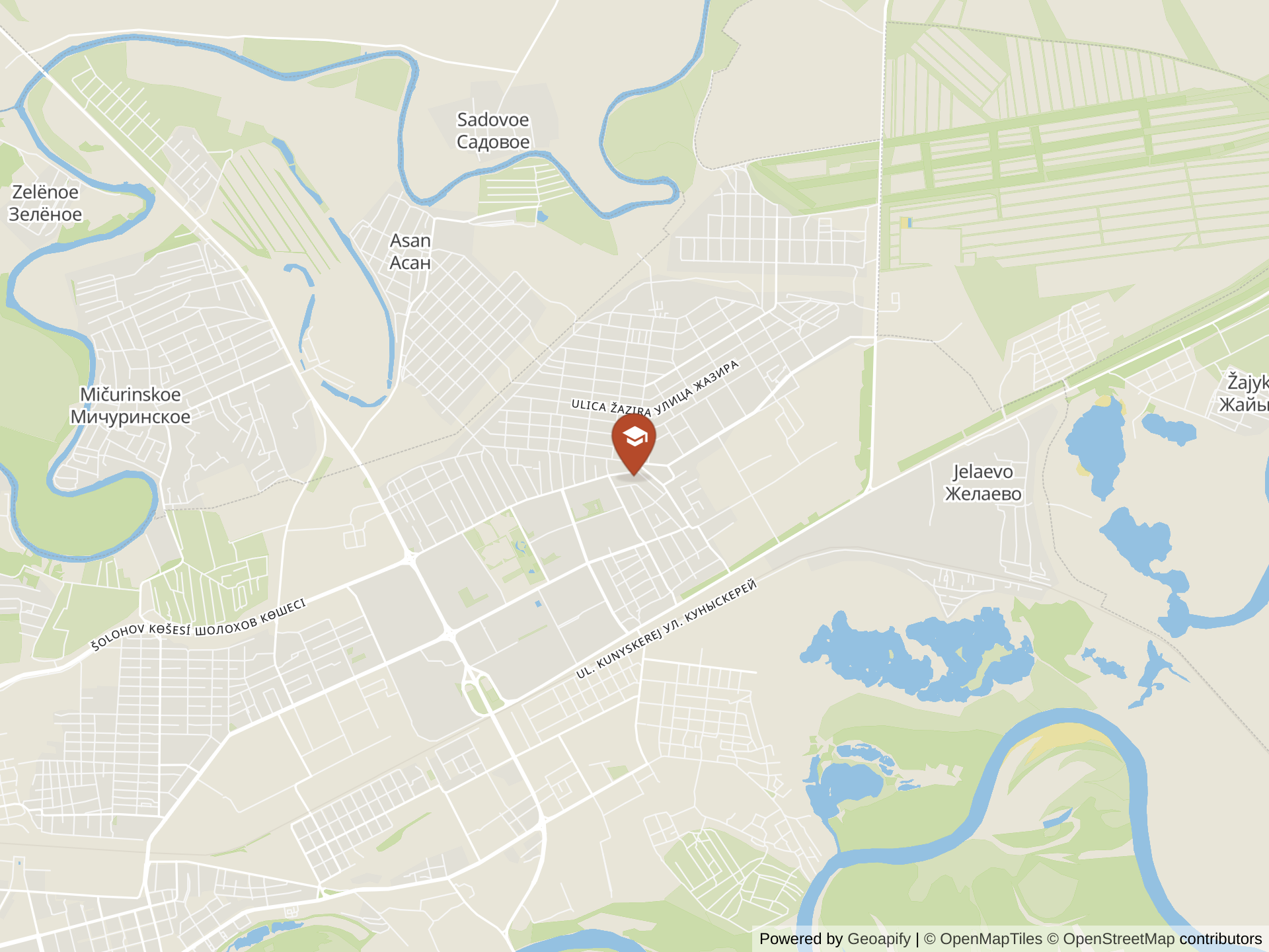 Map of Nazarbayev Intellectual School of Science and Mathematics in Oral