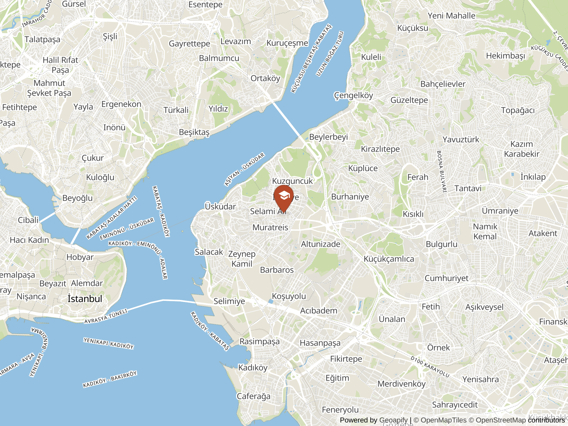 Map of Uskudar American Academy