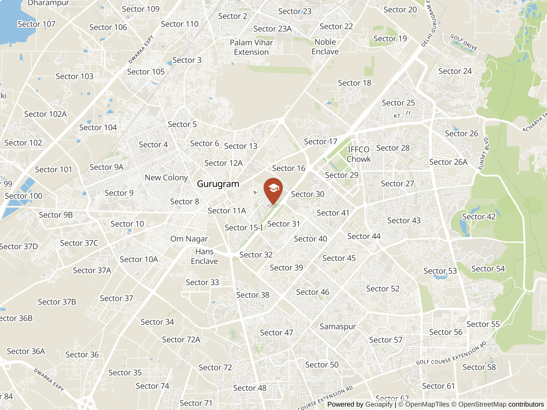 Map of Shiv Nadar School, Gurgaon