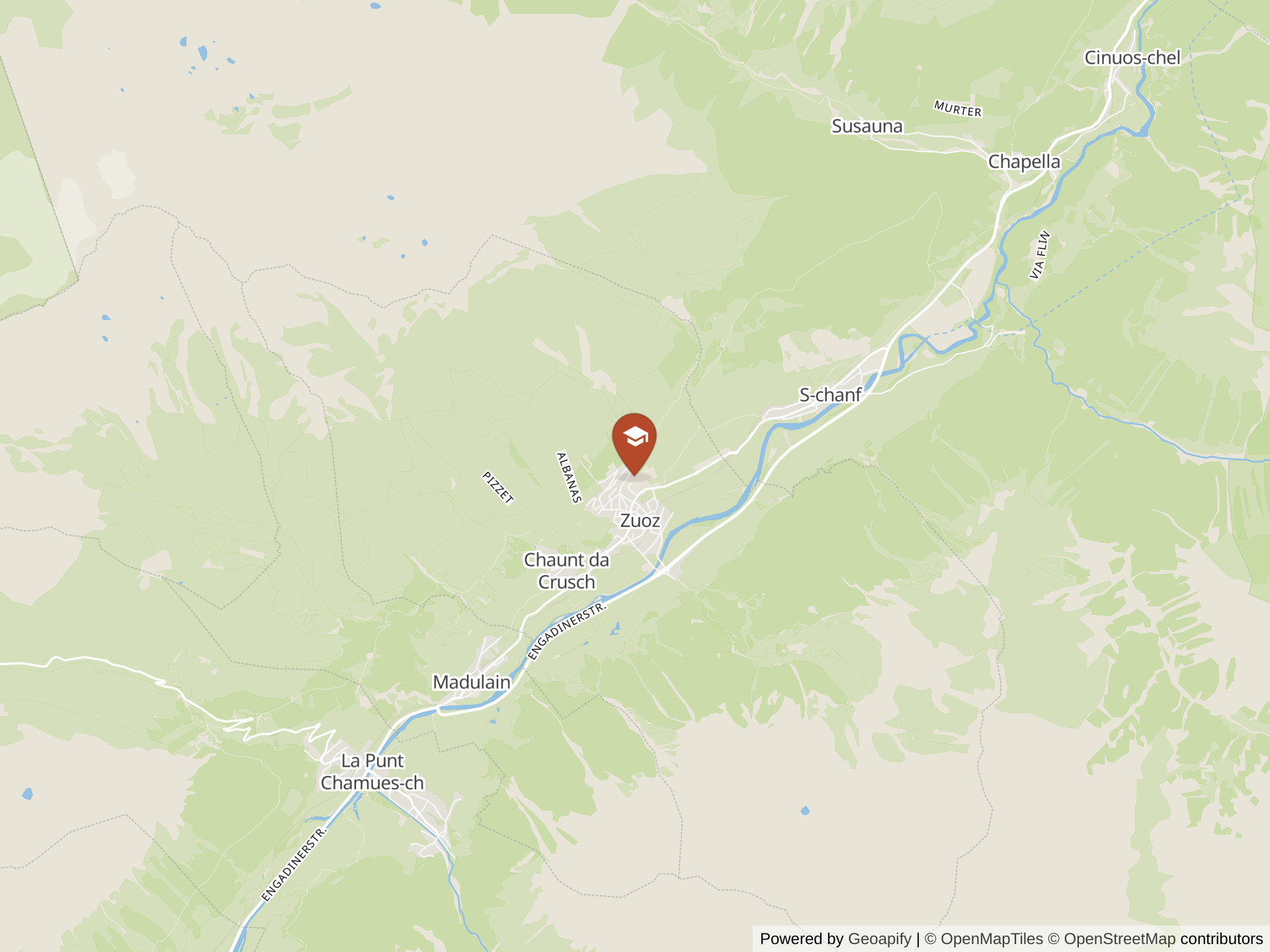 Map of Lyceum Alpinum Zuoz