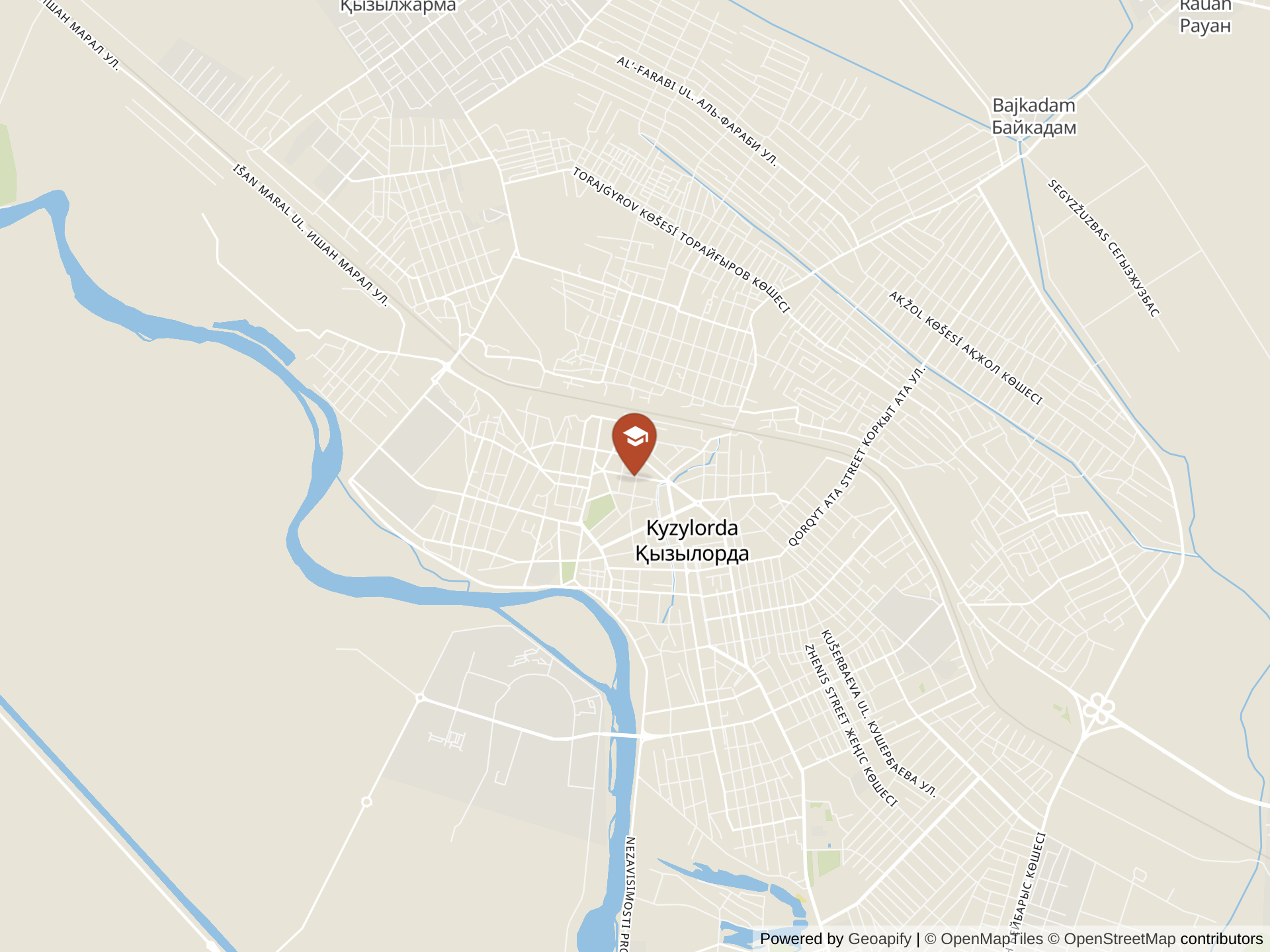 Map of Nazarbayev Intellectual School of Science and Mathematics in Kyzylorda