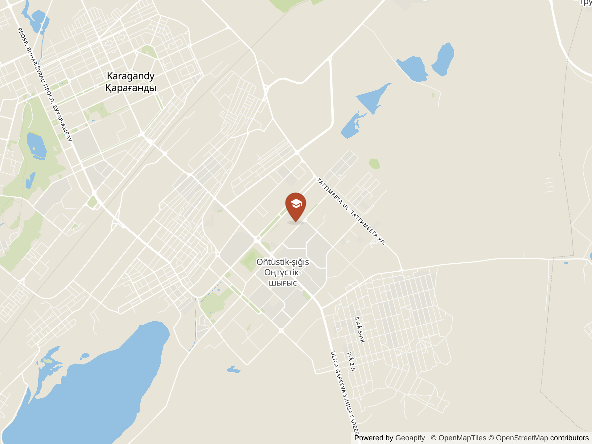Map of Nazarbayev Intellectual School of Science and Mathematics in Karagandy