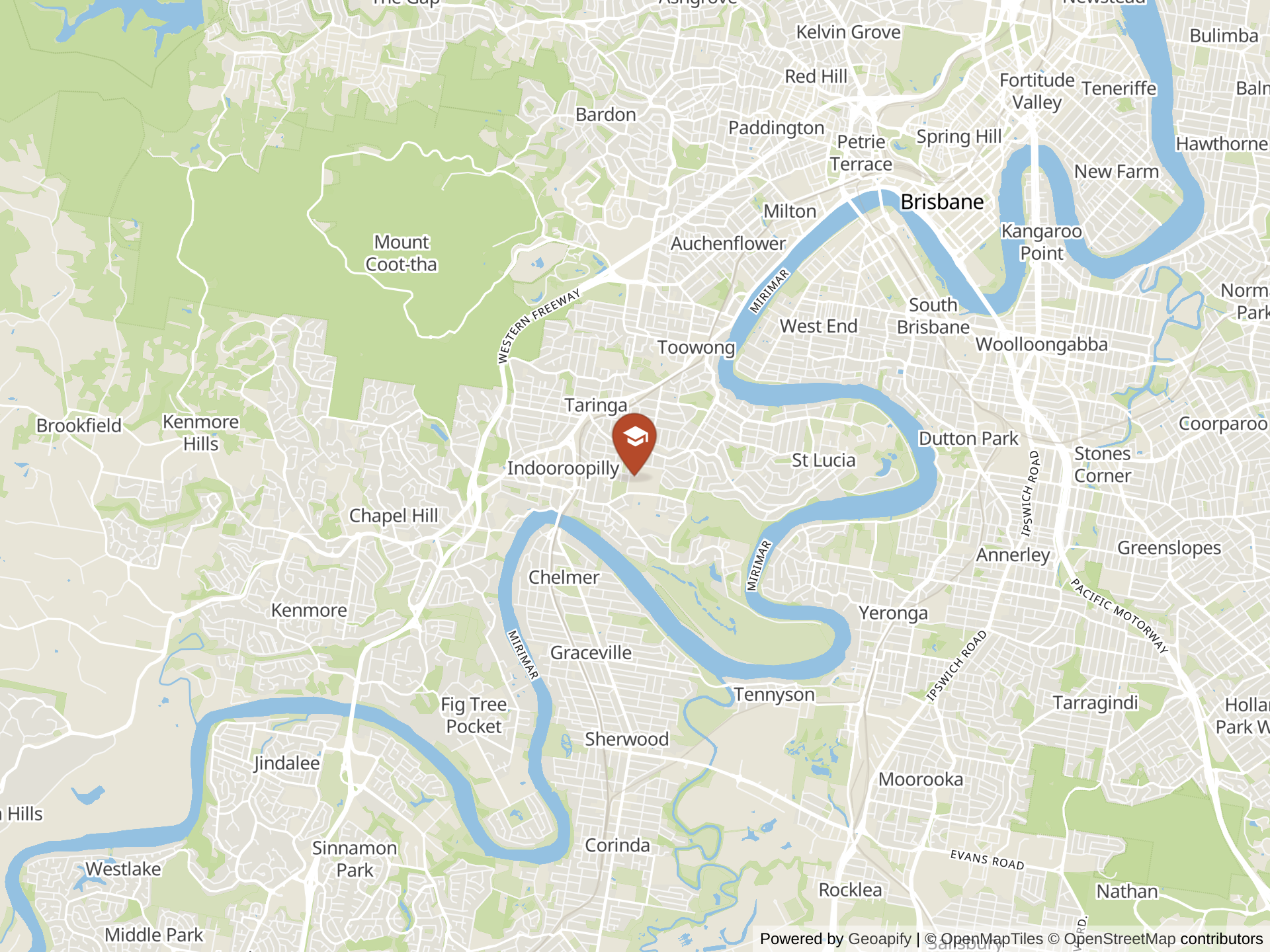 Map of Indooroopilly State High School