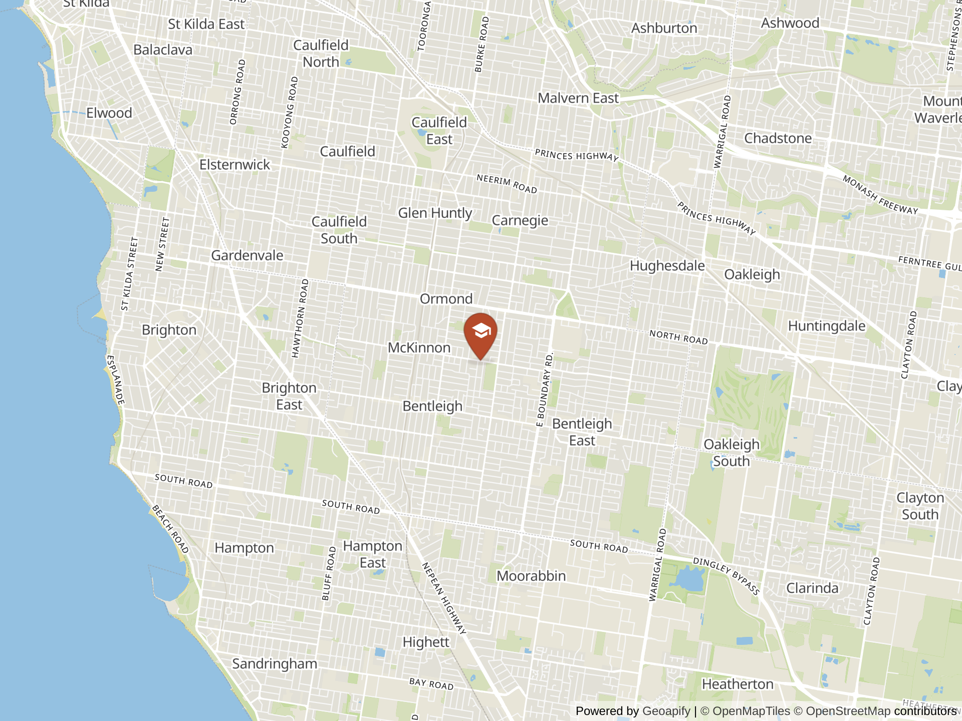 Map of McKinnon Secondary College