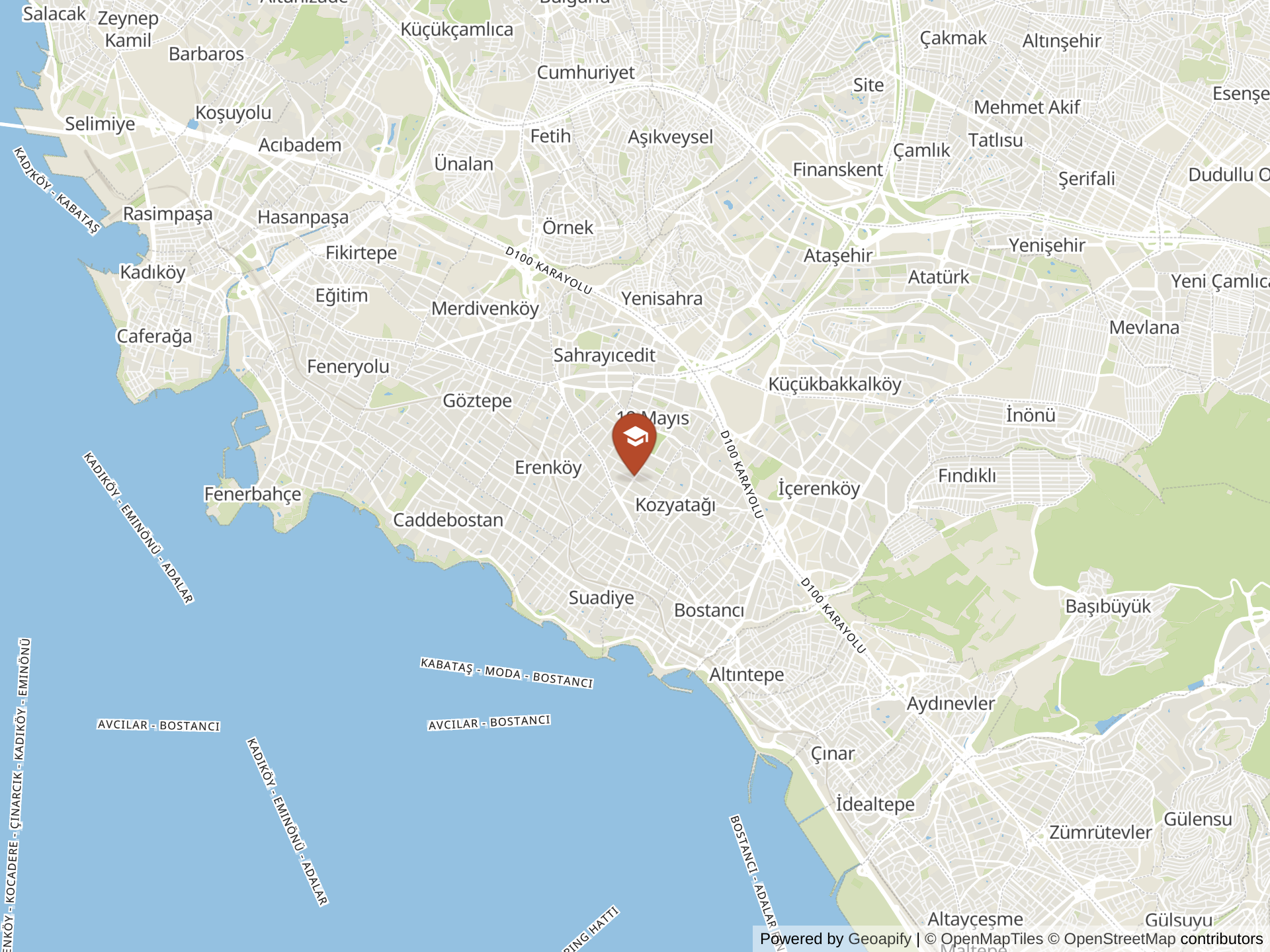 Map of Feyzi̇ye Mektepleri̇ Vakfi Isik Erenkoy