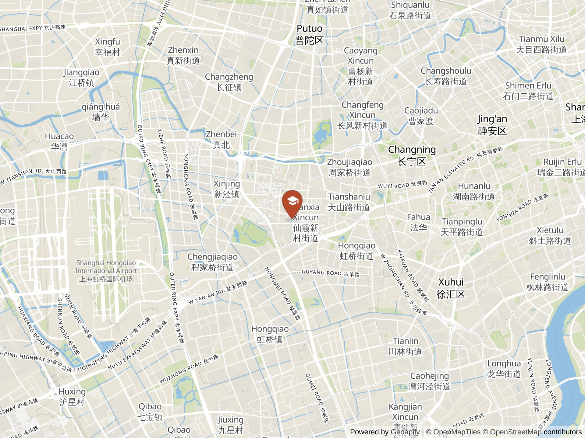 Map of Yew Chung International School of Shanghai