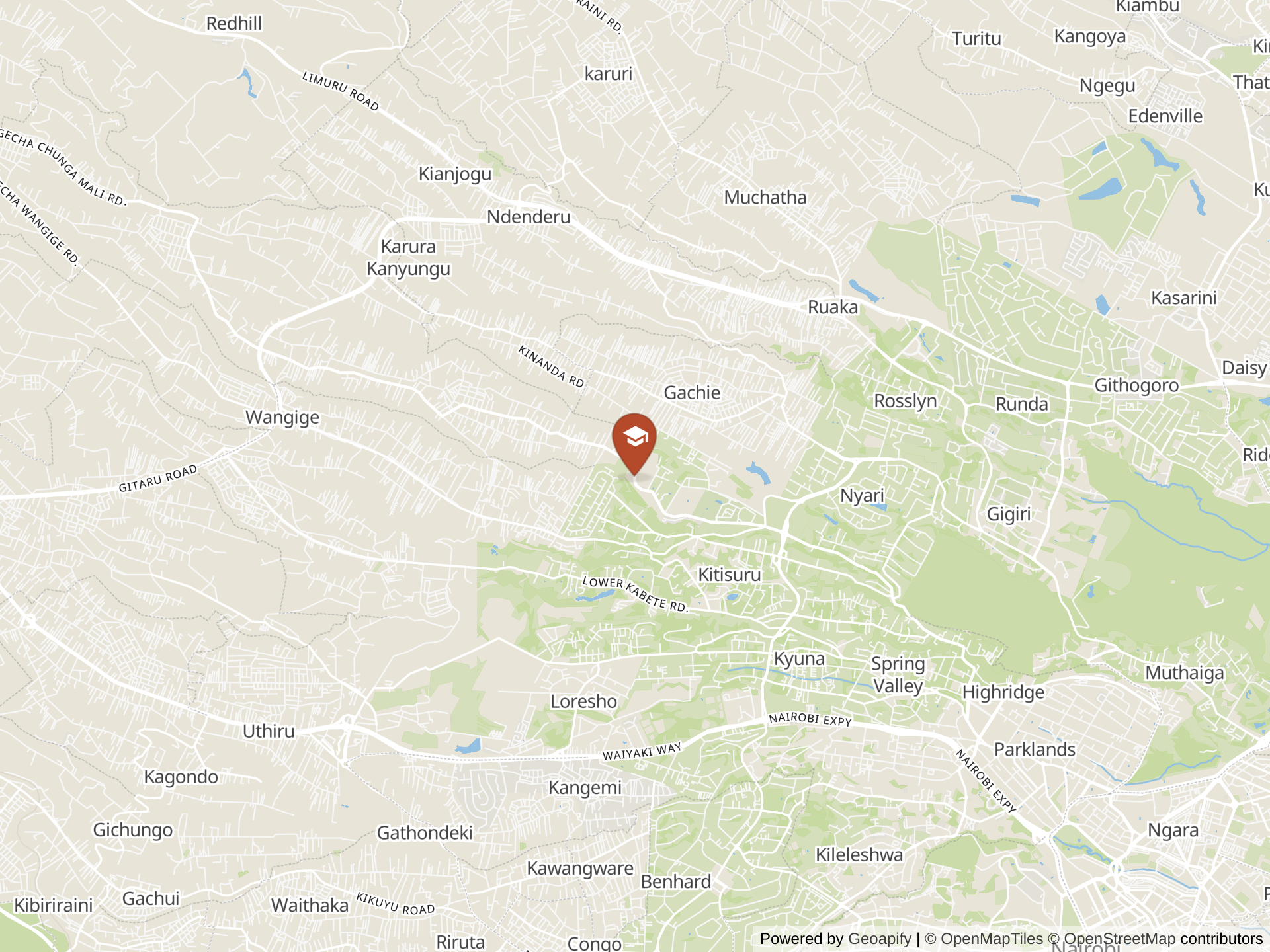 Map of International School of Kenya