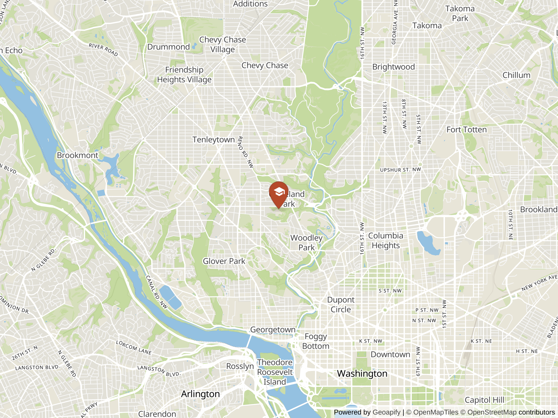 Map of Washington International School