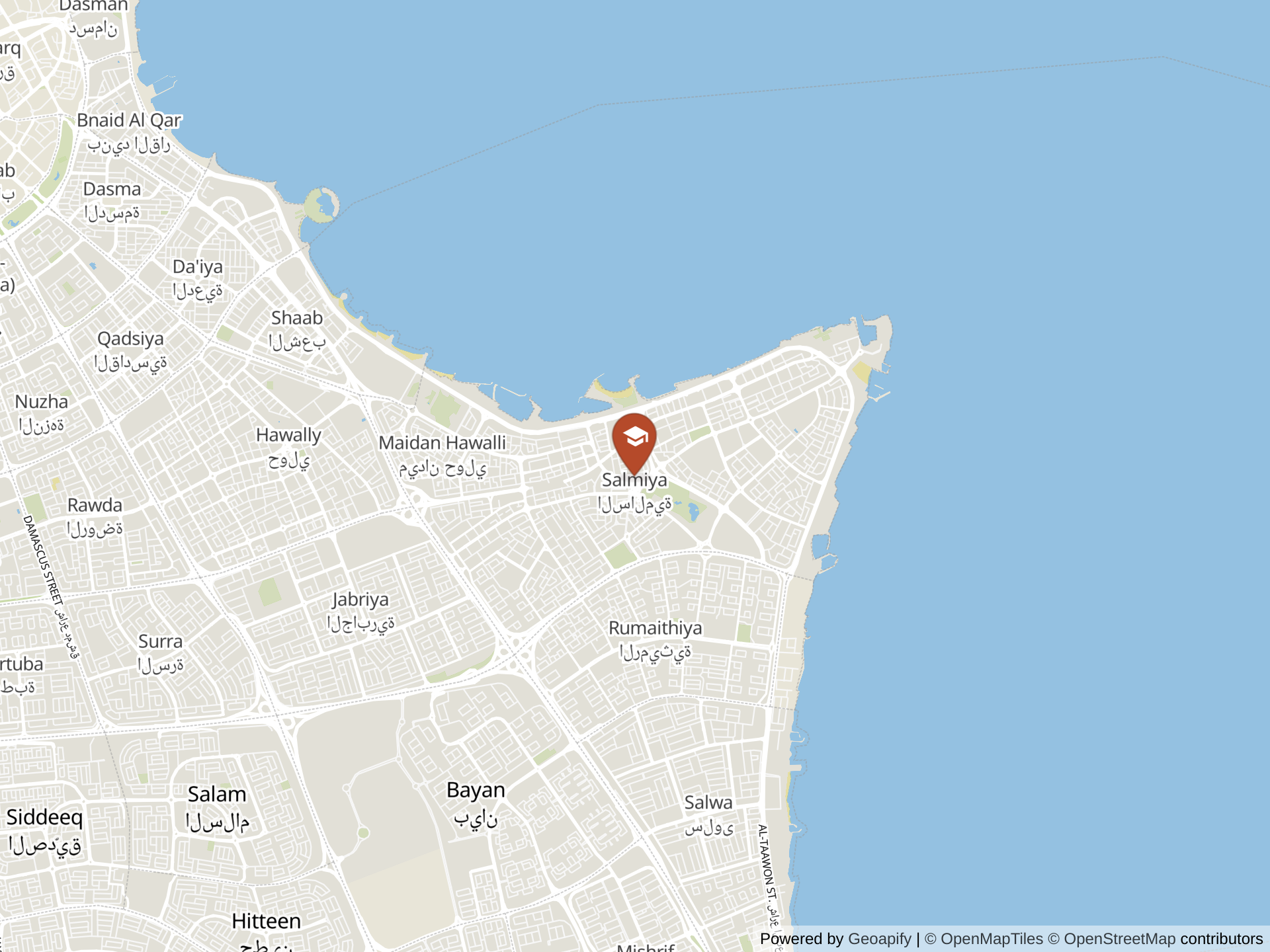 Map of Kuwait American School