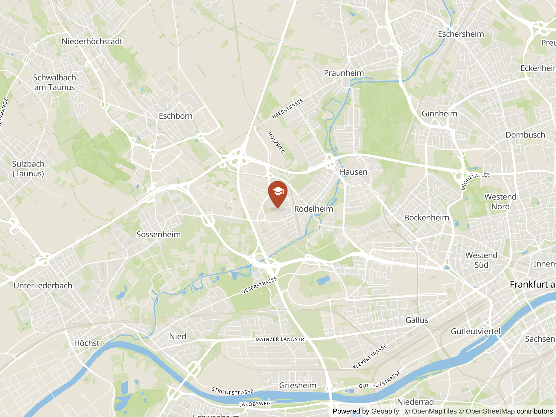 Map of Metropolitan School Frankfurt