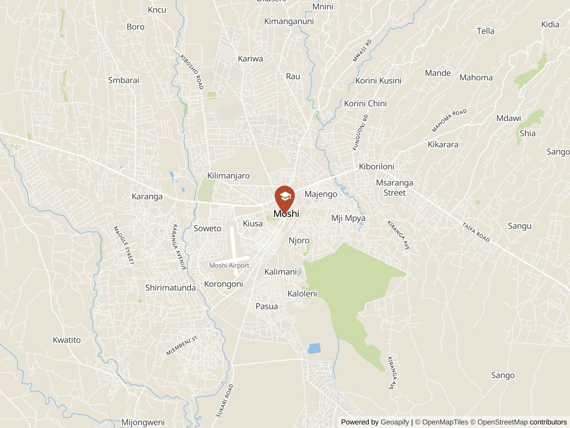 Map of UWC East Africa