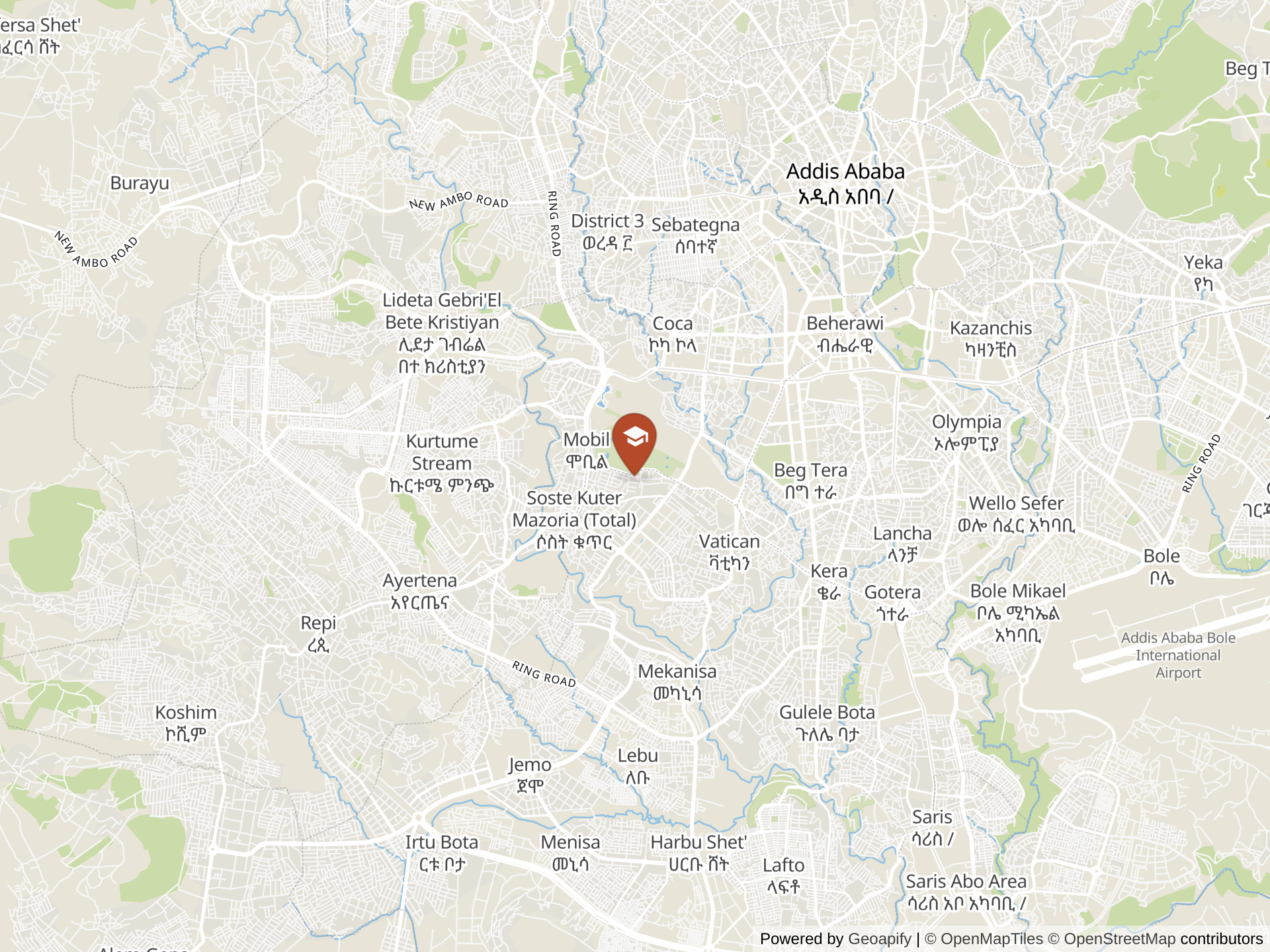 Map of International Community School of Addis Ababa