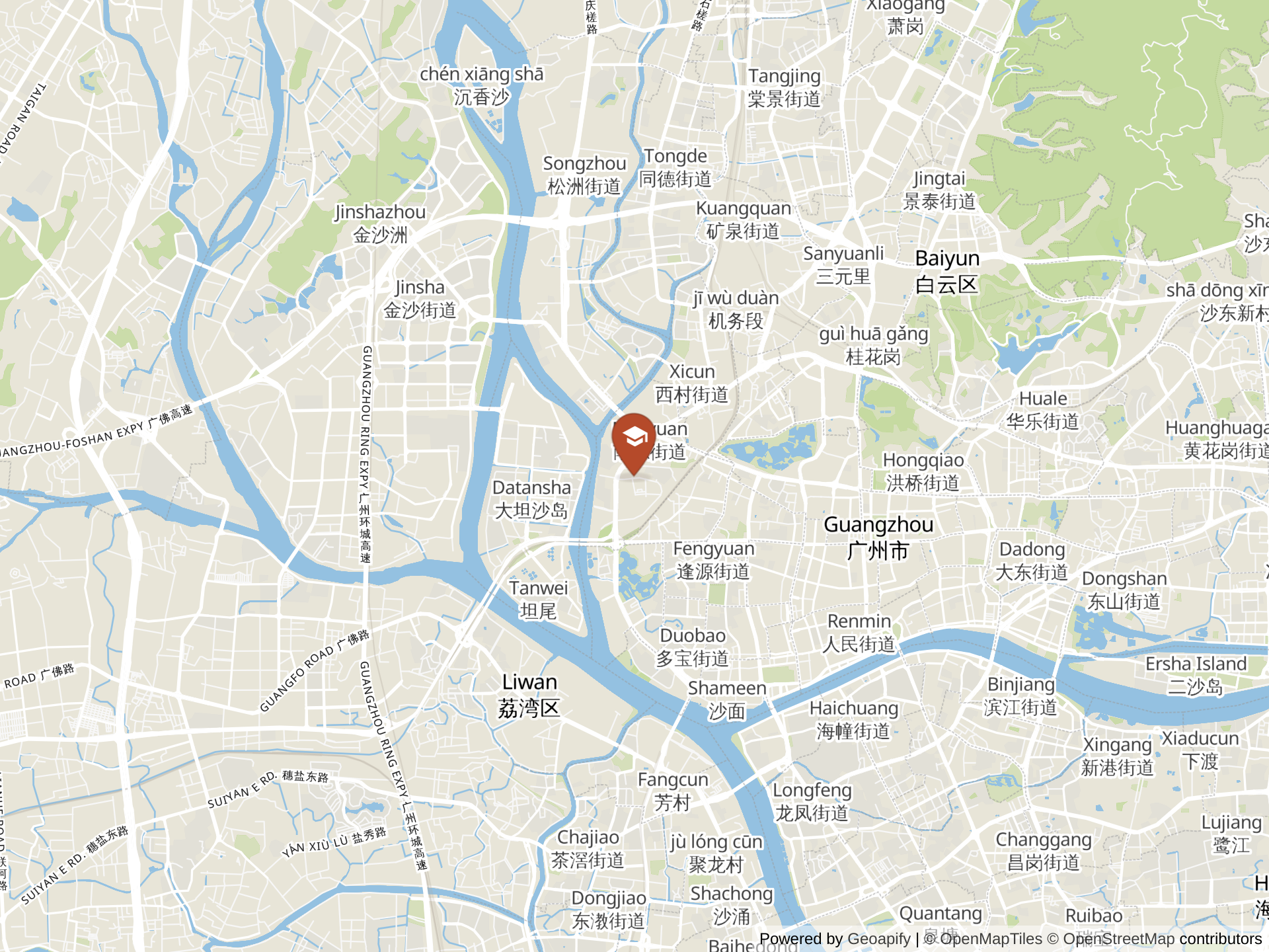Map of Affiliated School of JNU for Hongkong & Macao Students