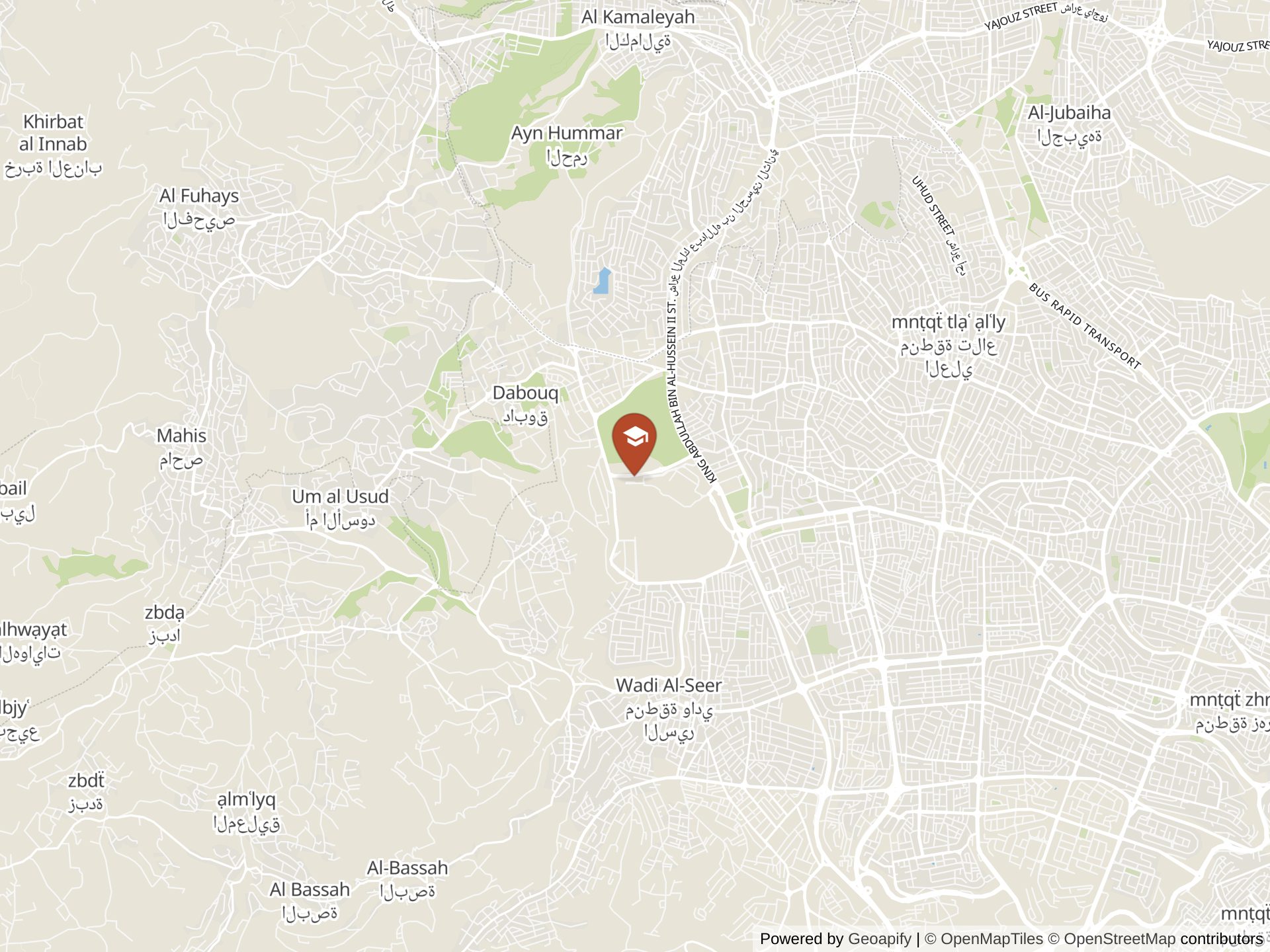 Map of The International Academy Amman