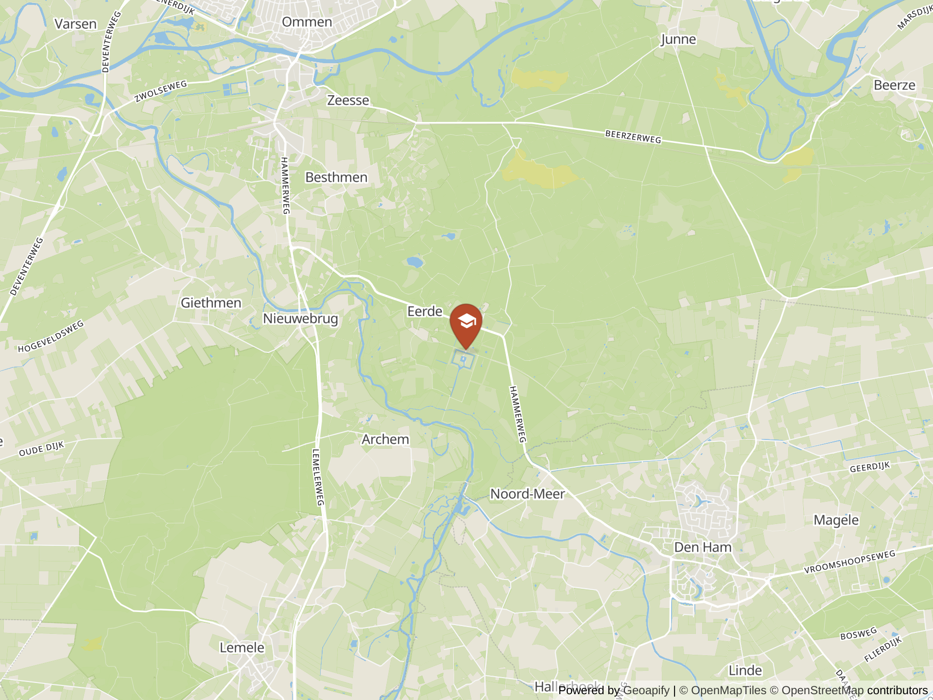 Map of Eerde International Boarding School Netherlands