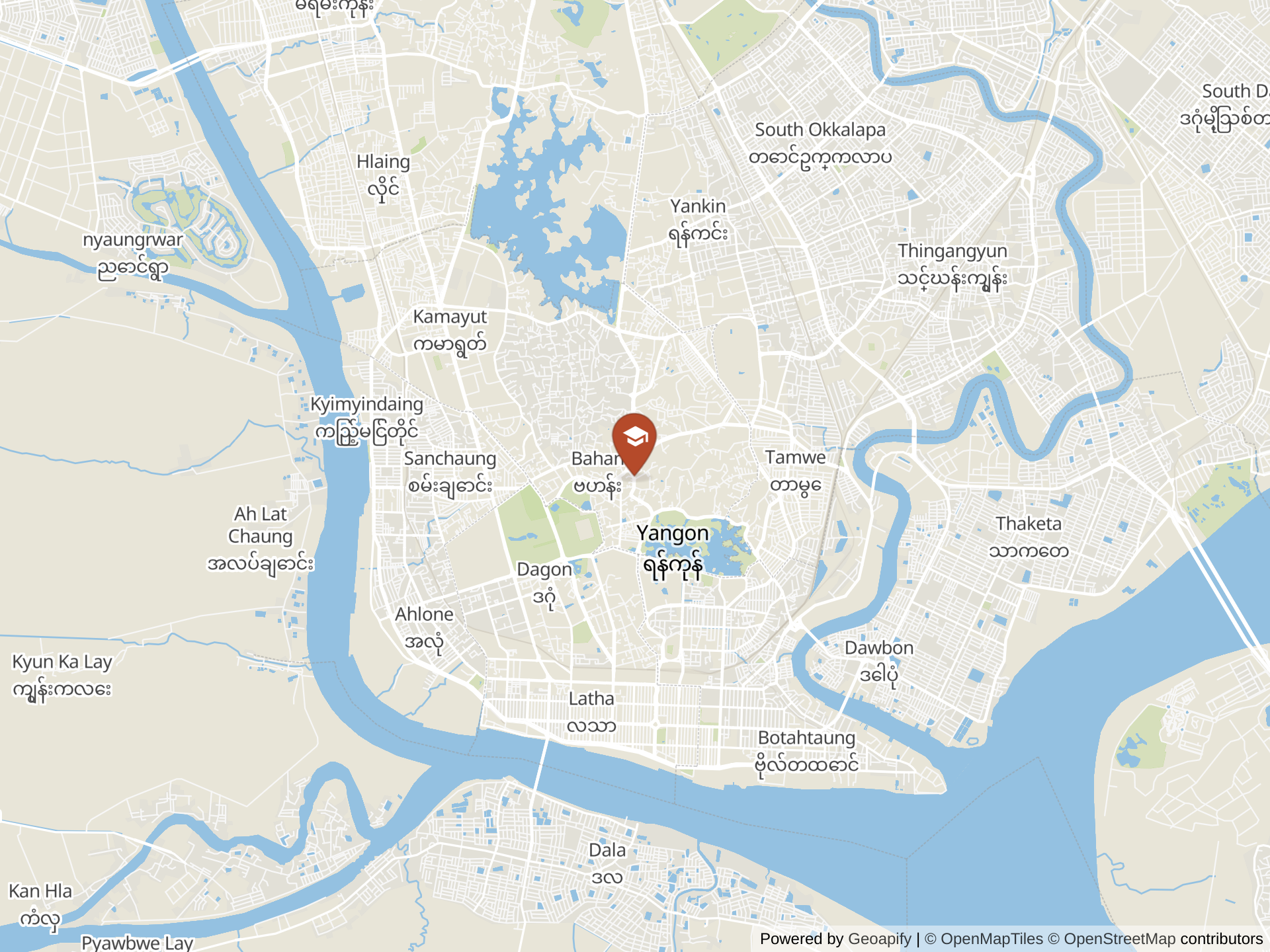 Map of Myanmar International School Yangon, Yangon Campus