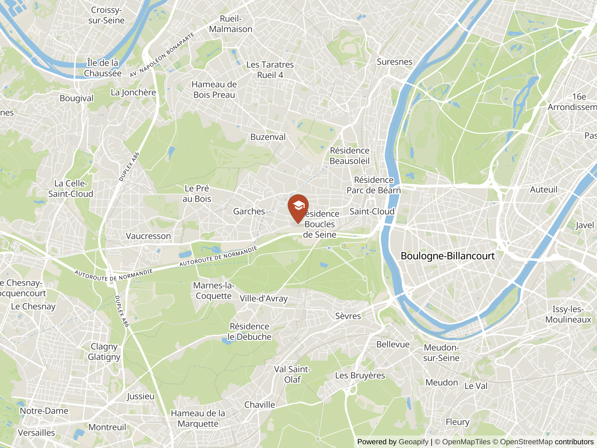Map of American School of Paris
