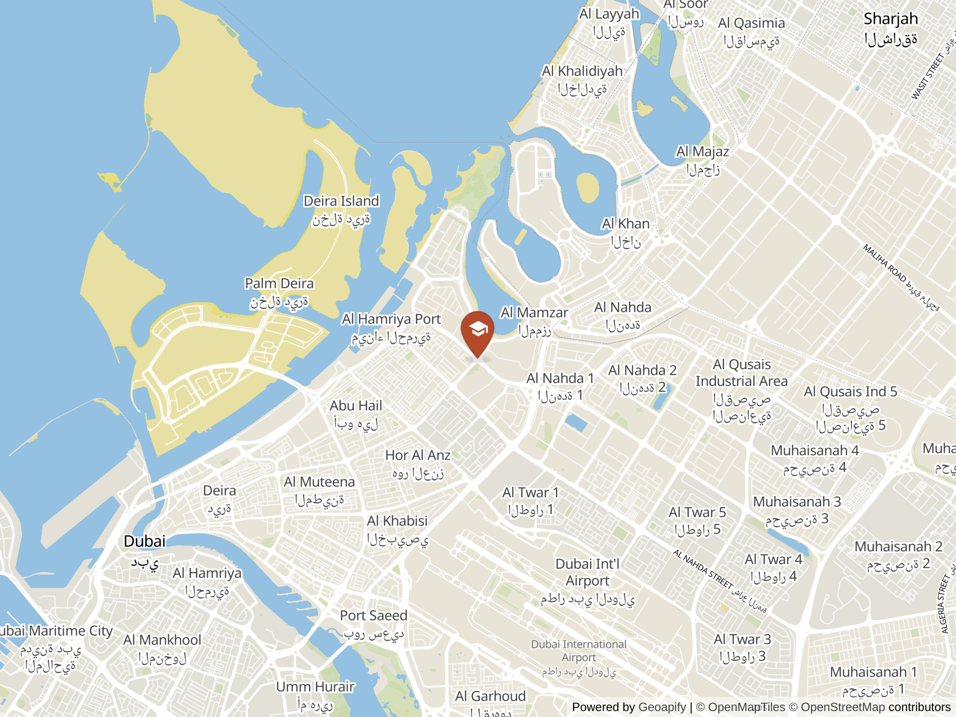 Map of Al Ittihad Private School, Al Mamzar