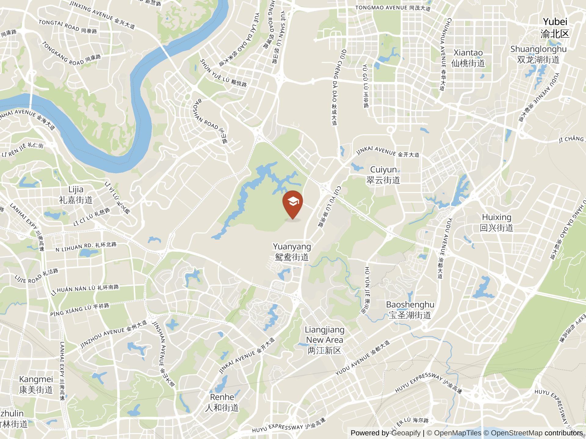 Map of Yew Chung International School of Chongqing