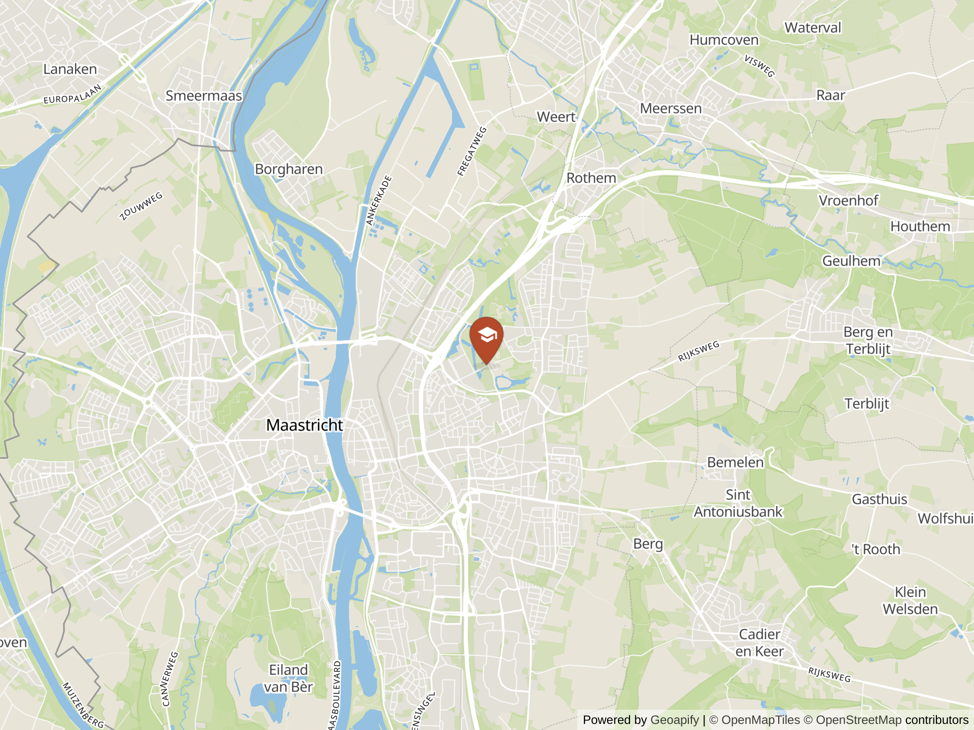 Map of United World College Maastricht (UWC)