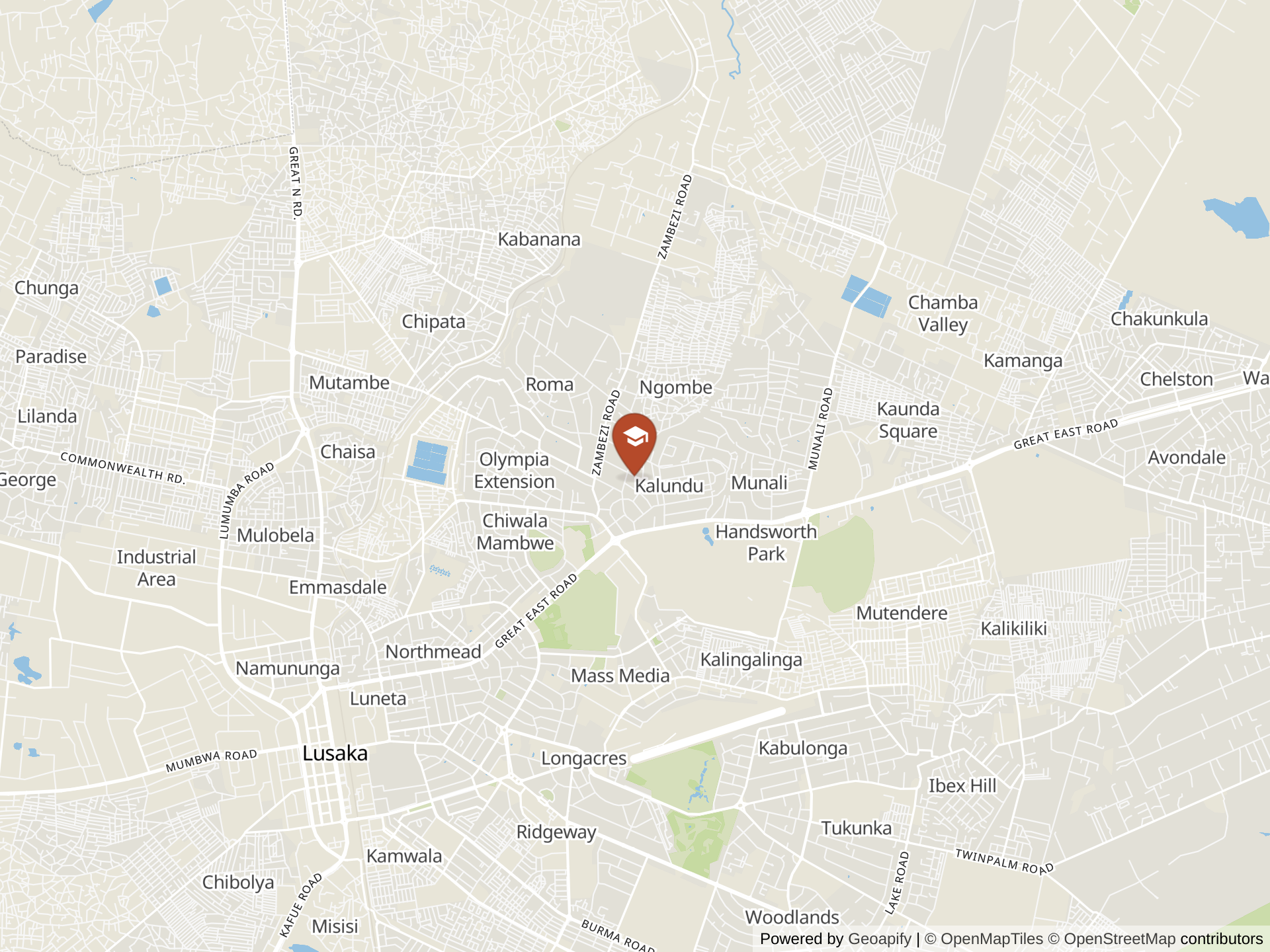 Map of Lusaka International Community School