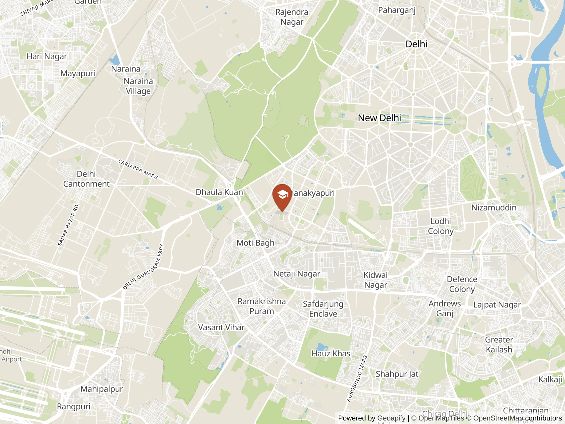 Map of The British School, New Delhi