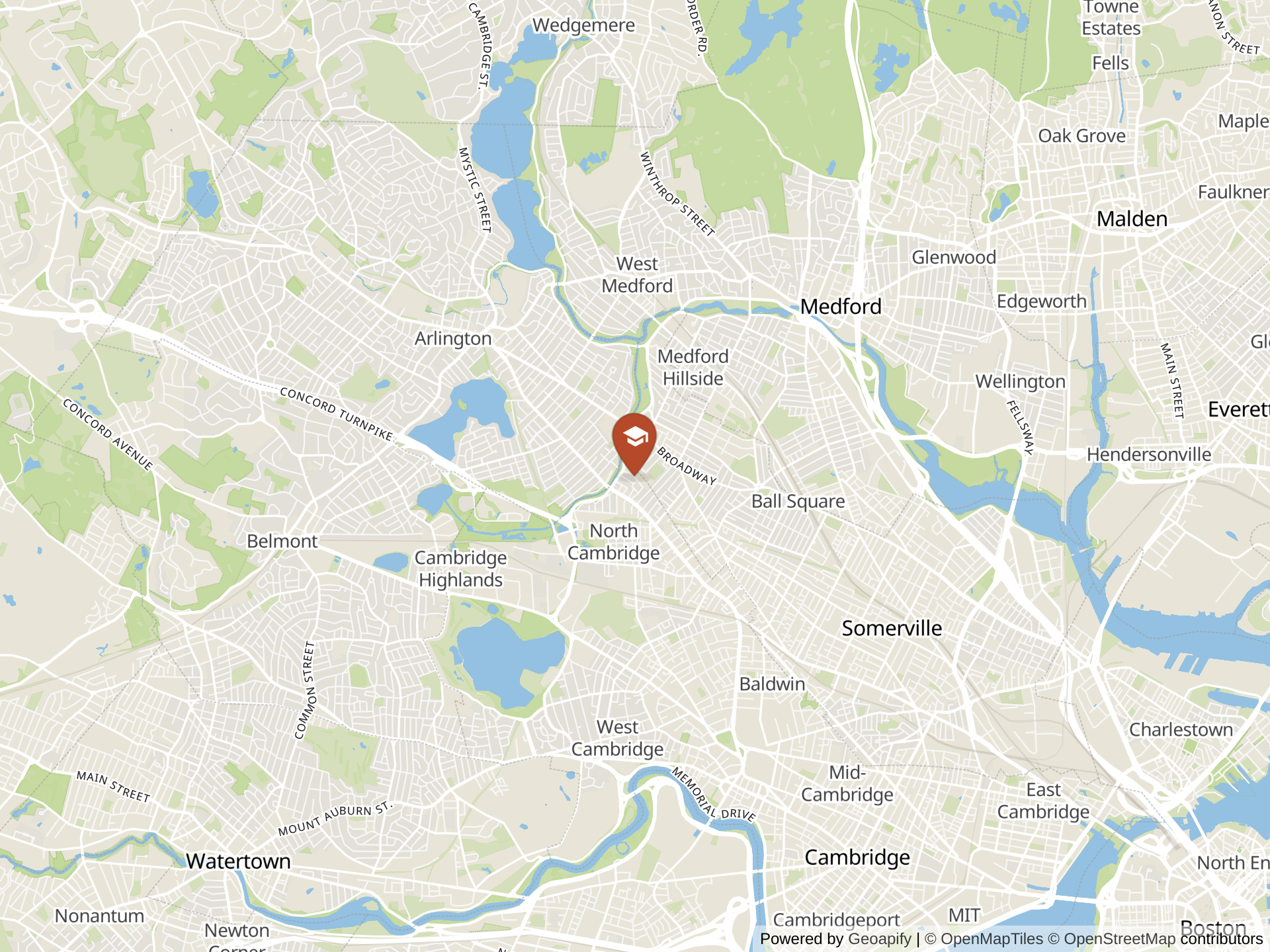 Map of Lycée International de Boston