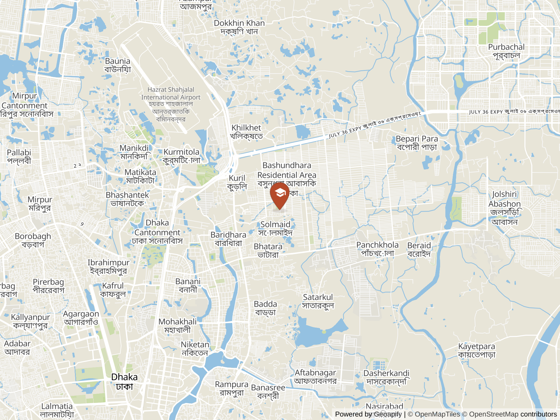 Map of International School Dhaka