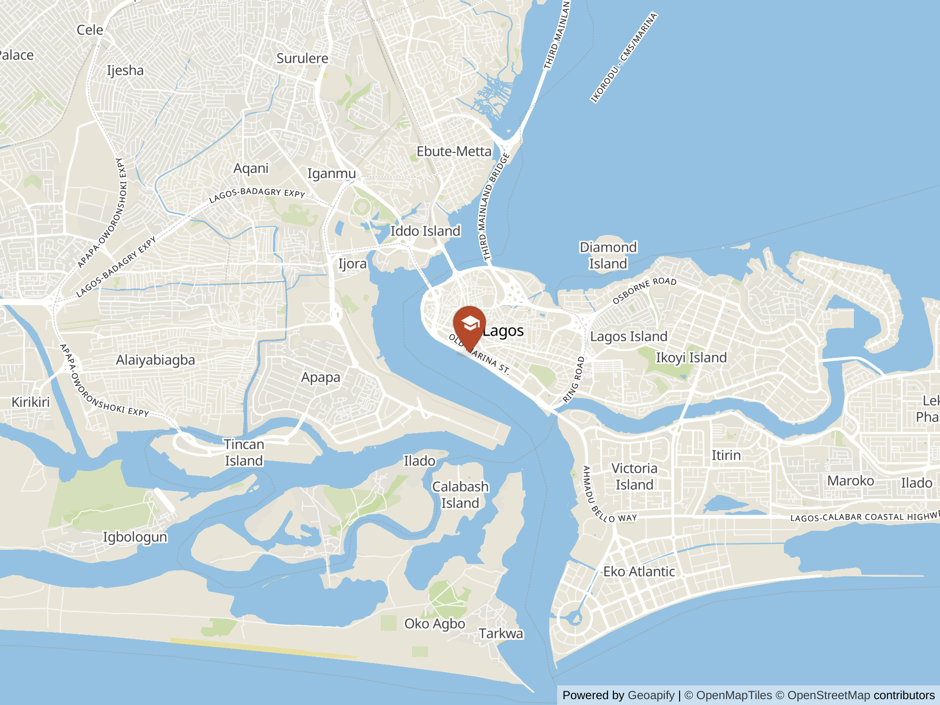 Map of American International School of Lagos