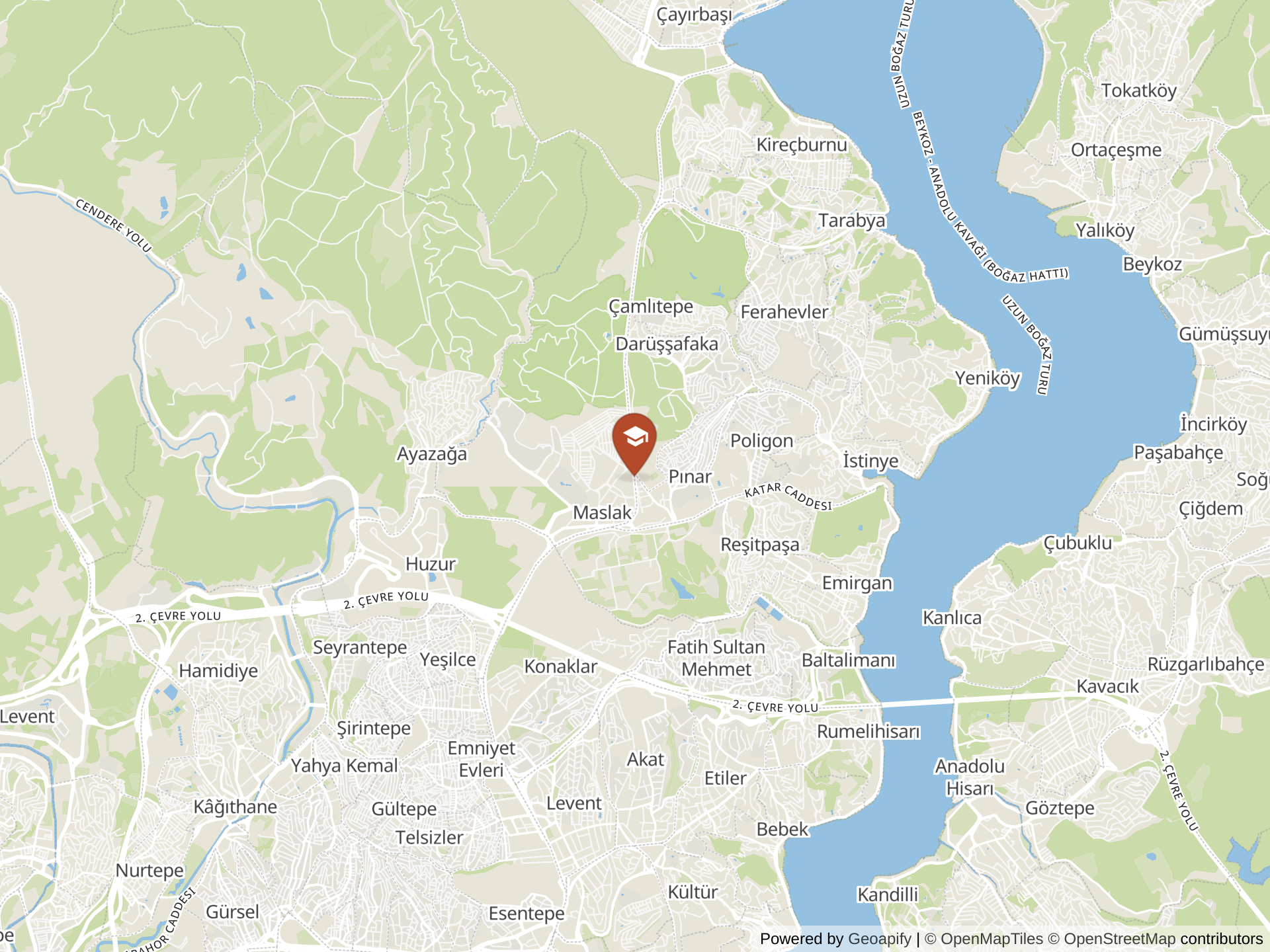 Map of Feyzi̇ye Mektepleri̇ Vakfi Isik Ayazaga