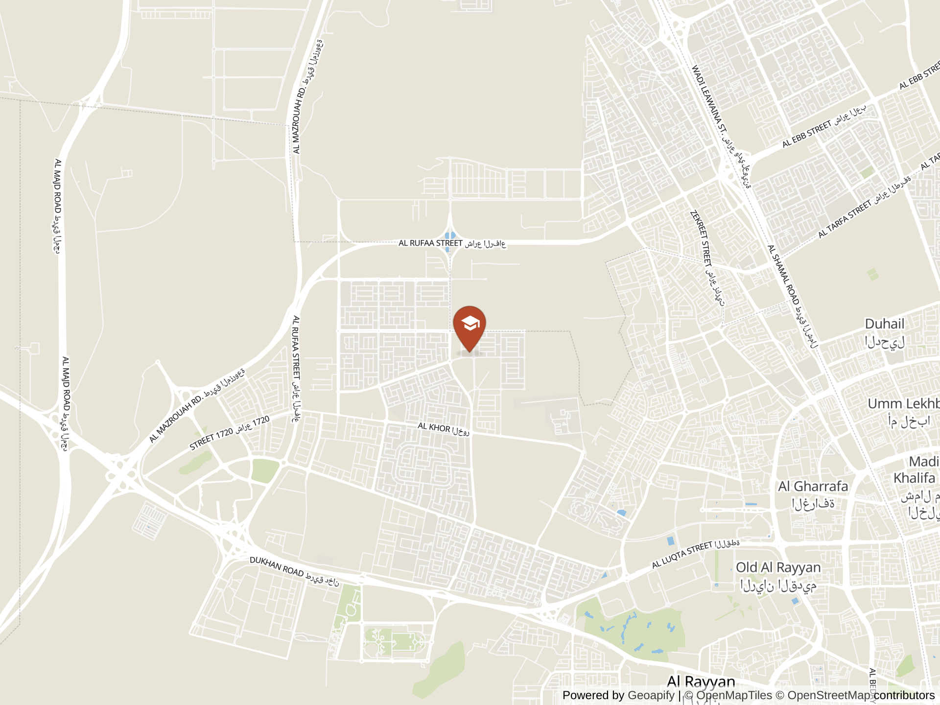 Map of Hayat Universal School (HUBS) Qatar