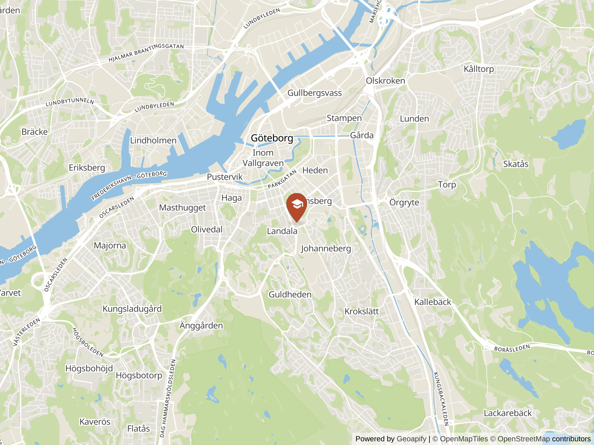Map of The International School of the Gothenburg Region