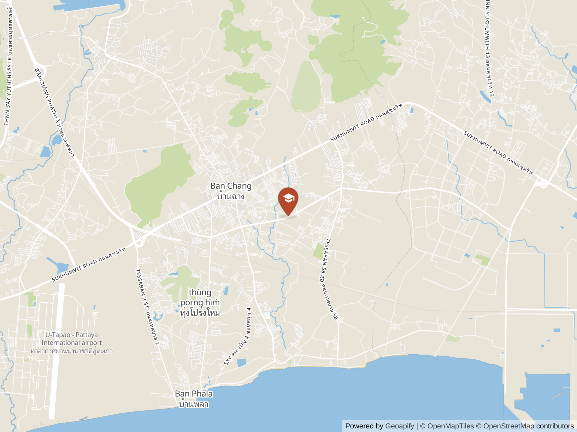 Map of Garden International School, Rayong