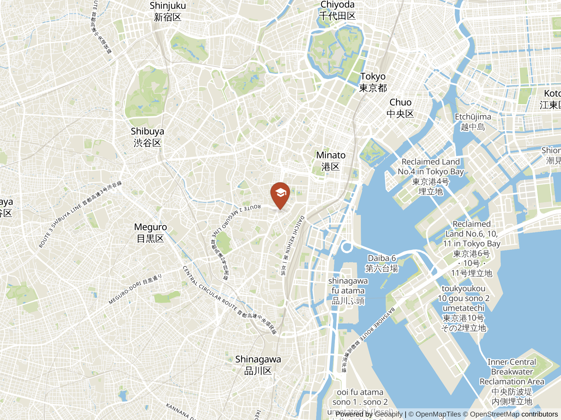 Map of Tokyo International School
