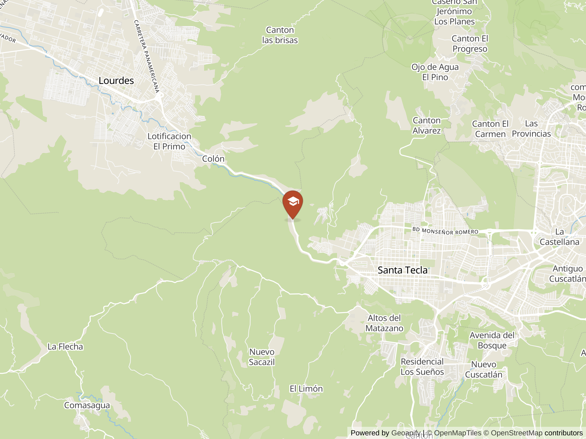 Map of Academia Británica Cuscatleca