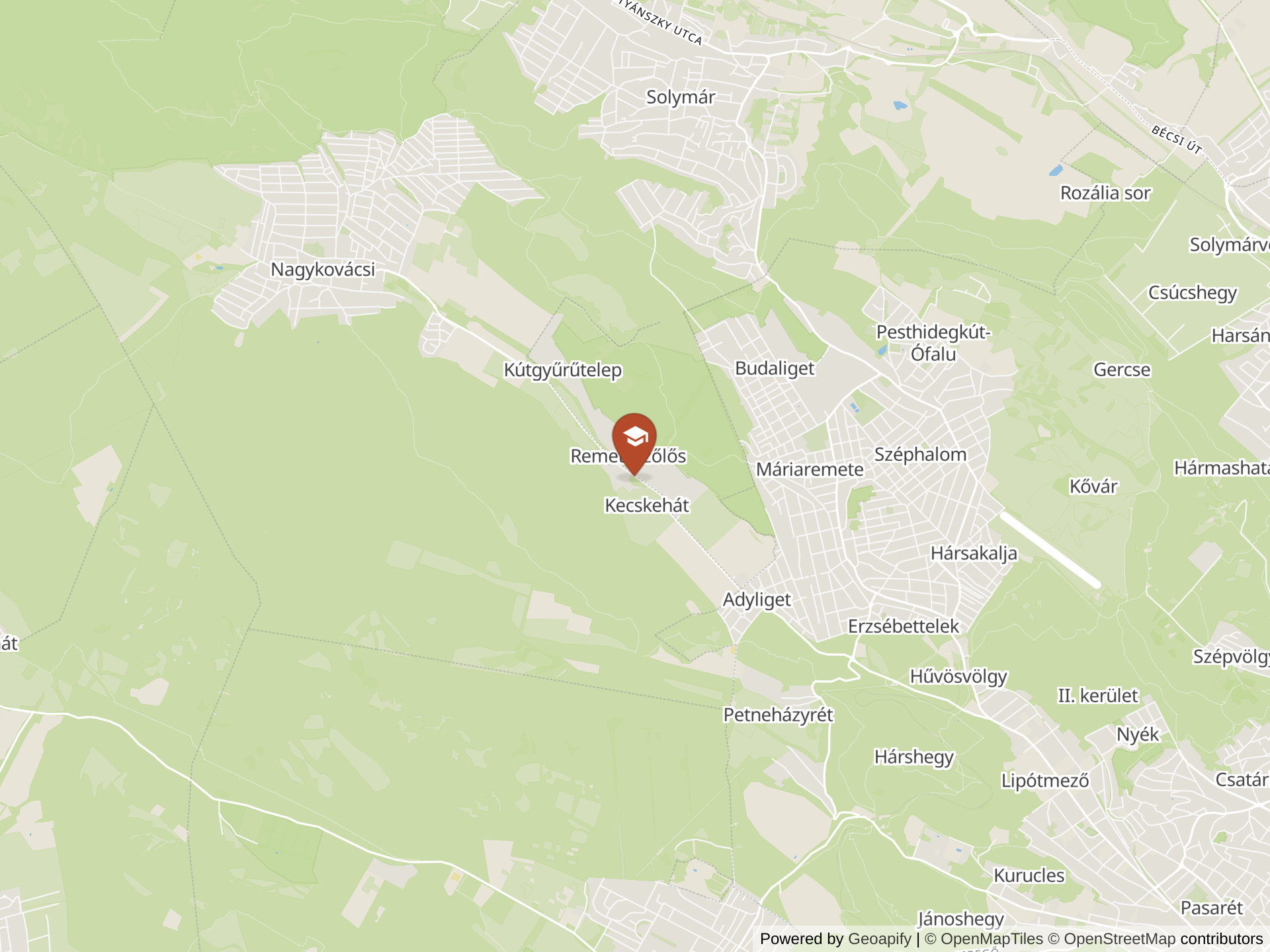 Map of American International School of Budapest