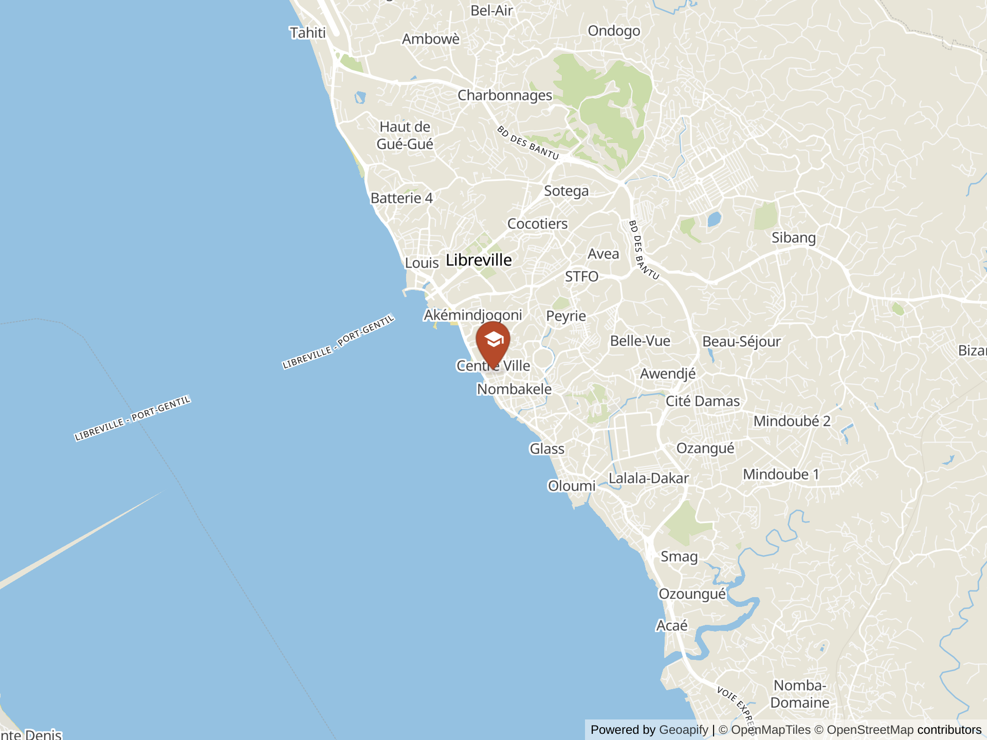 Map of International School of Gabon Ruban Vert