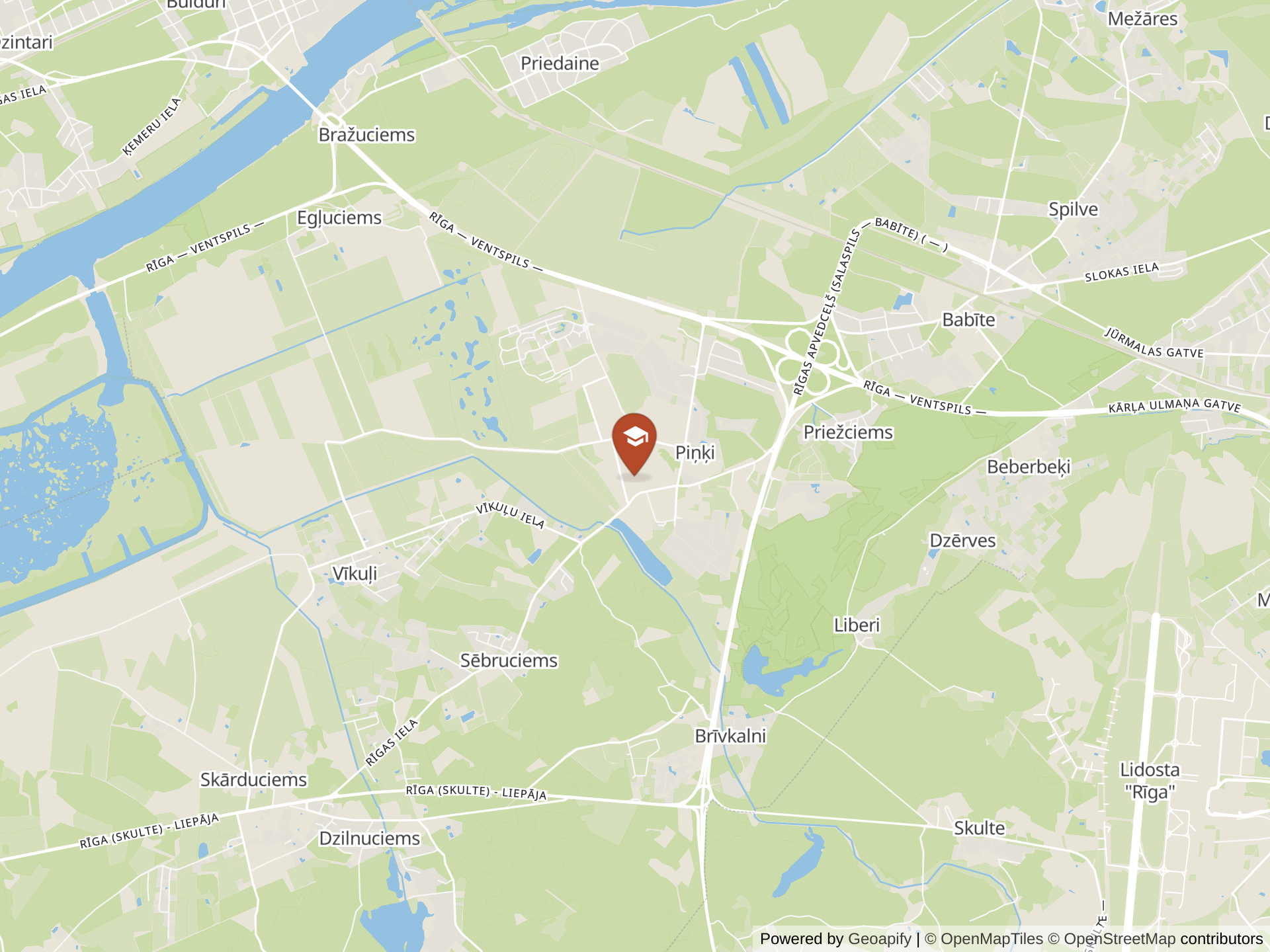 Map of International School of Latvia