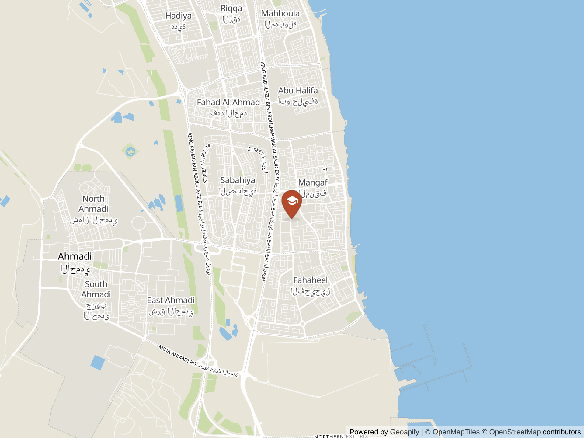Map of The English School Fahaheel