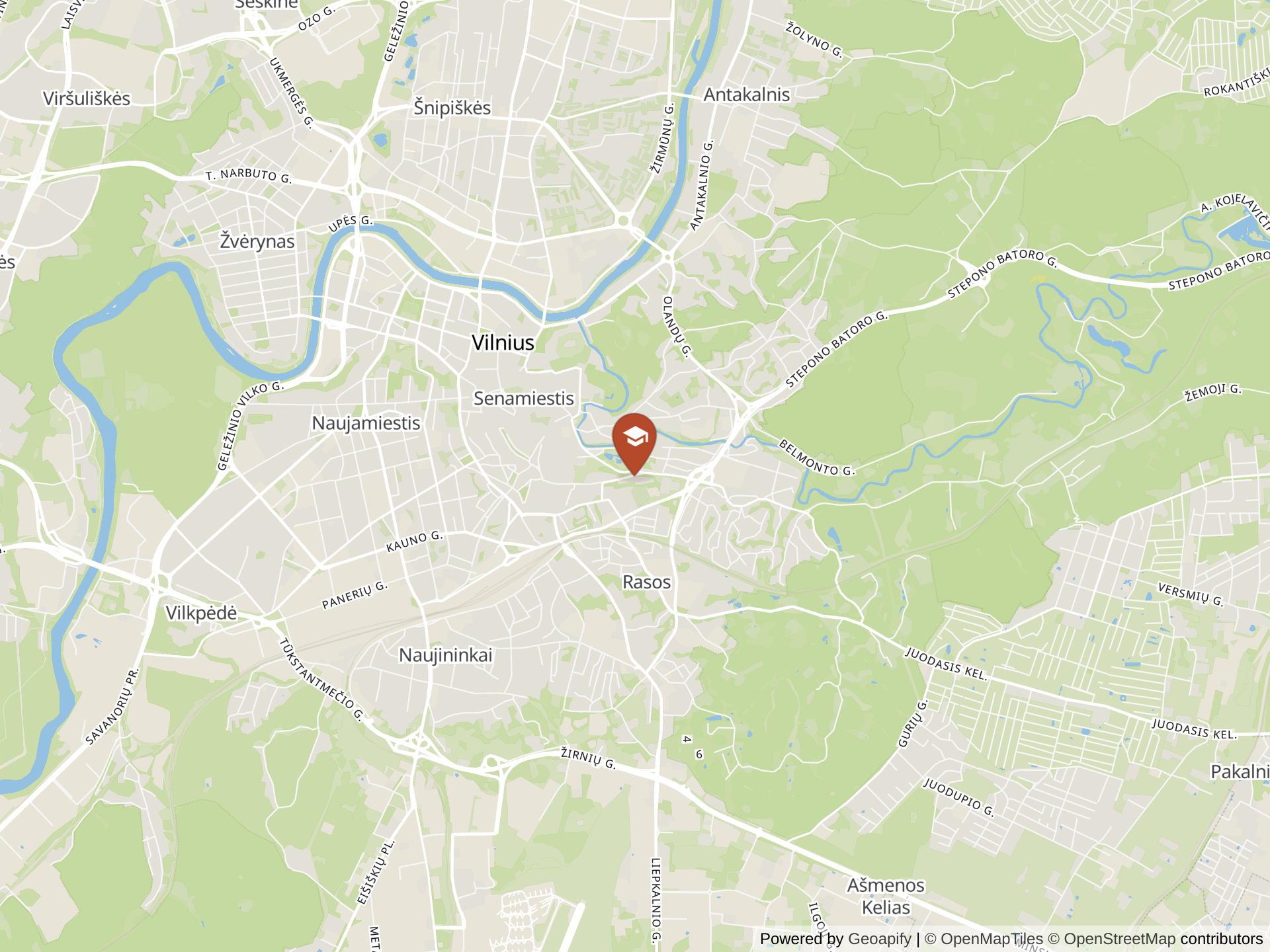 Map of American International School of Vilnius