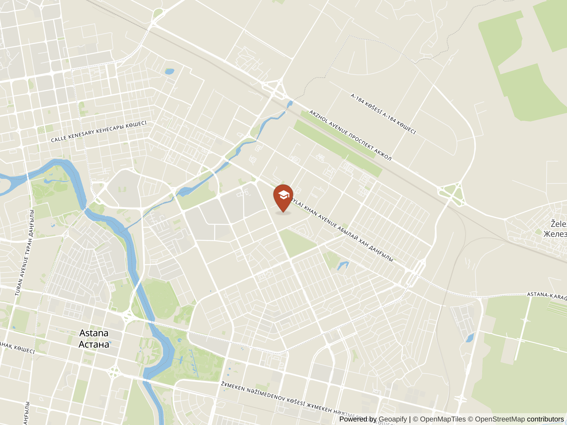 Map of Miras International School in Astana