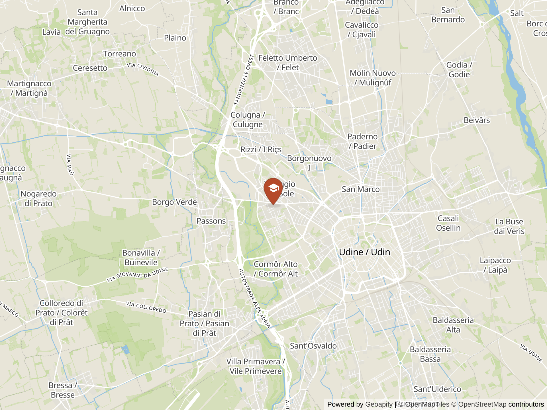 Map of The Udine International School