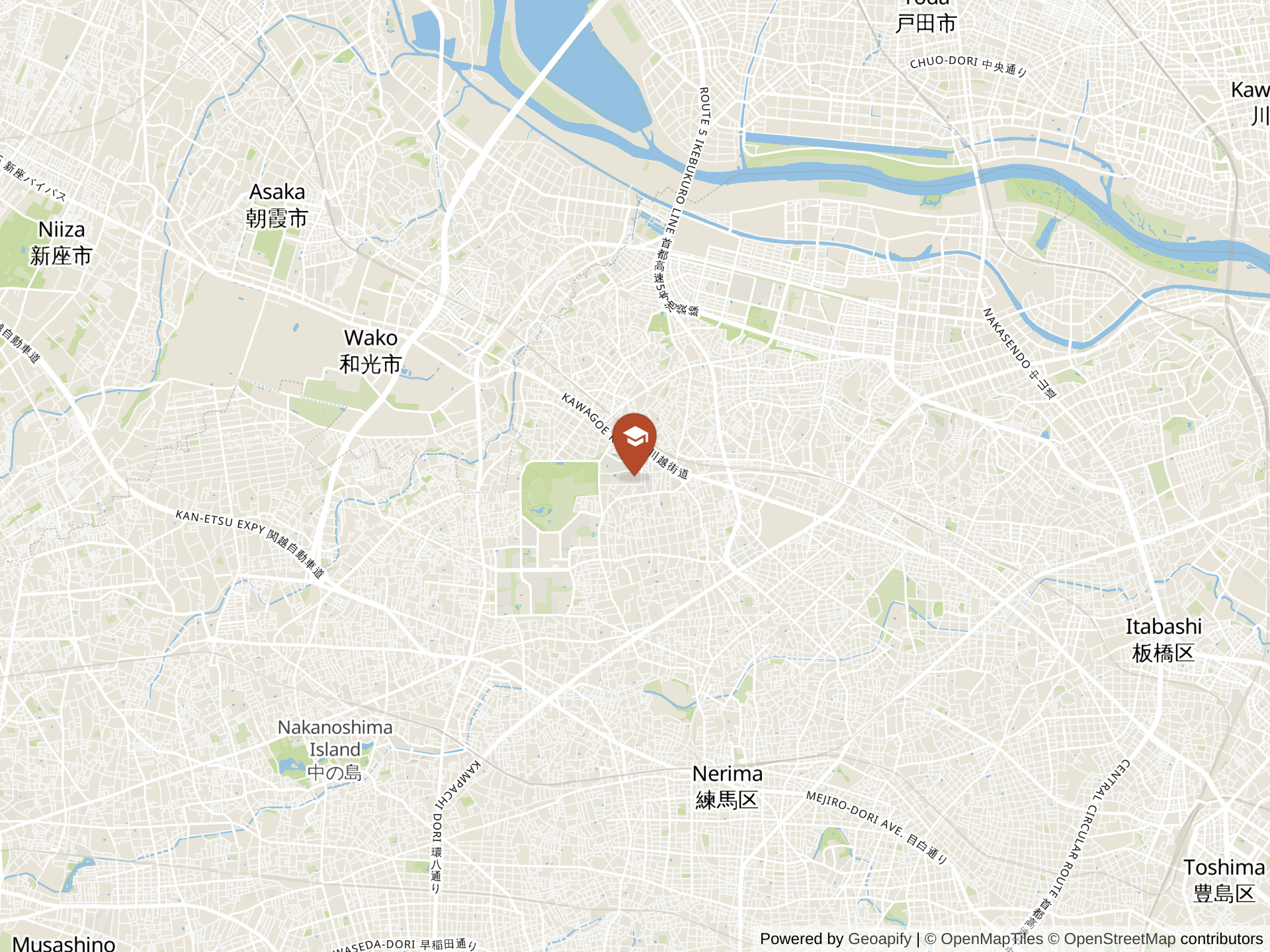 Map of Aoba - Japan International School