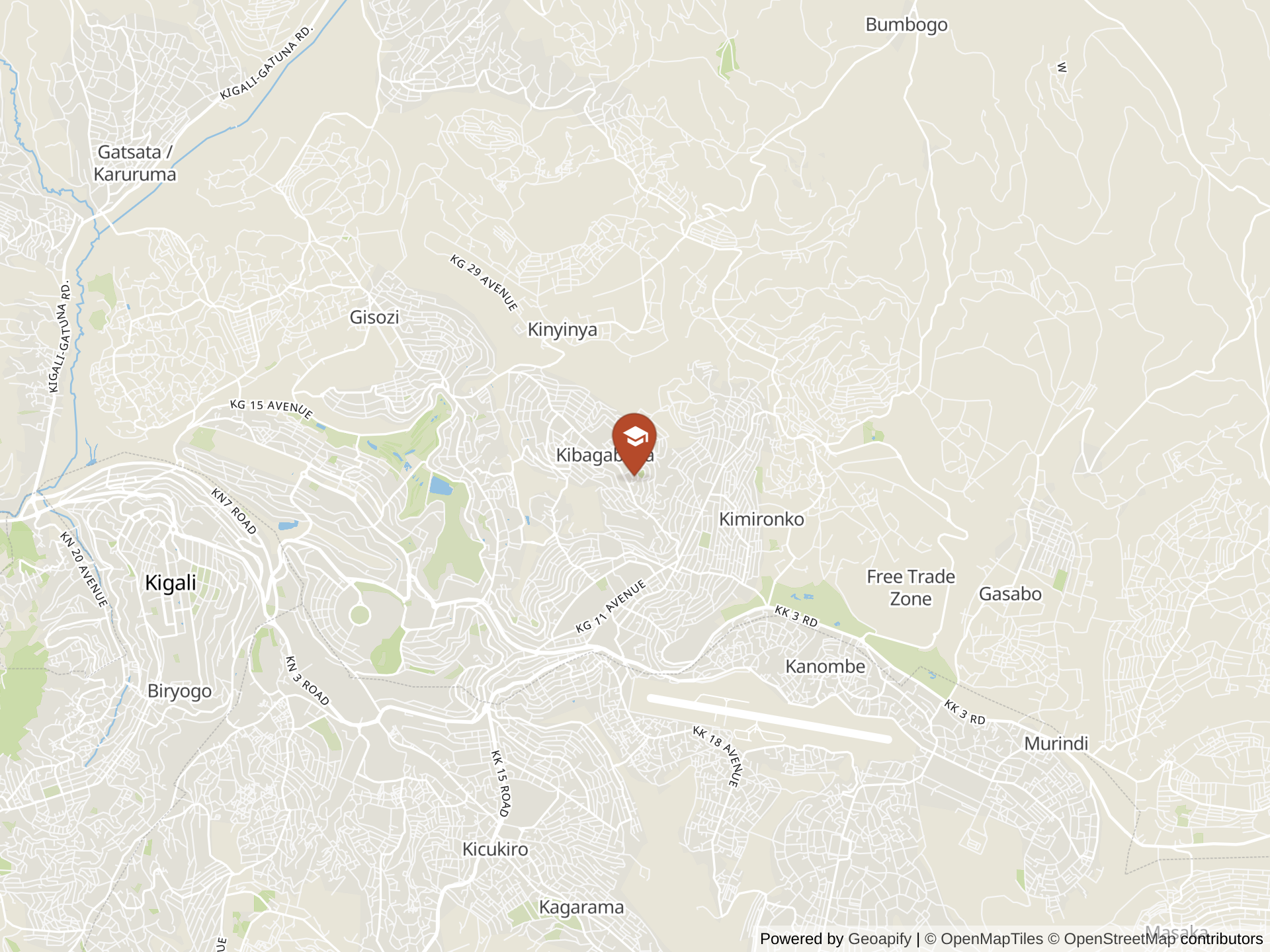 Map of International School of Kigali