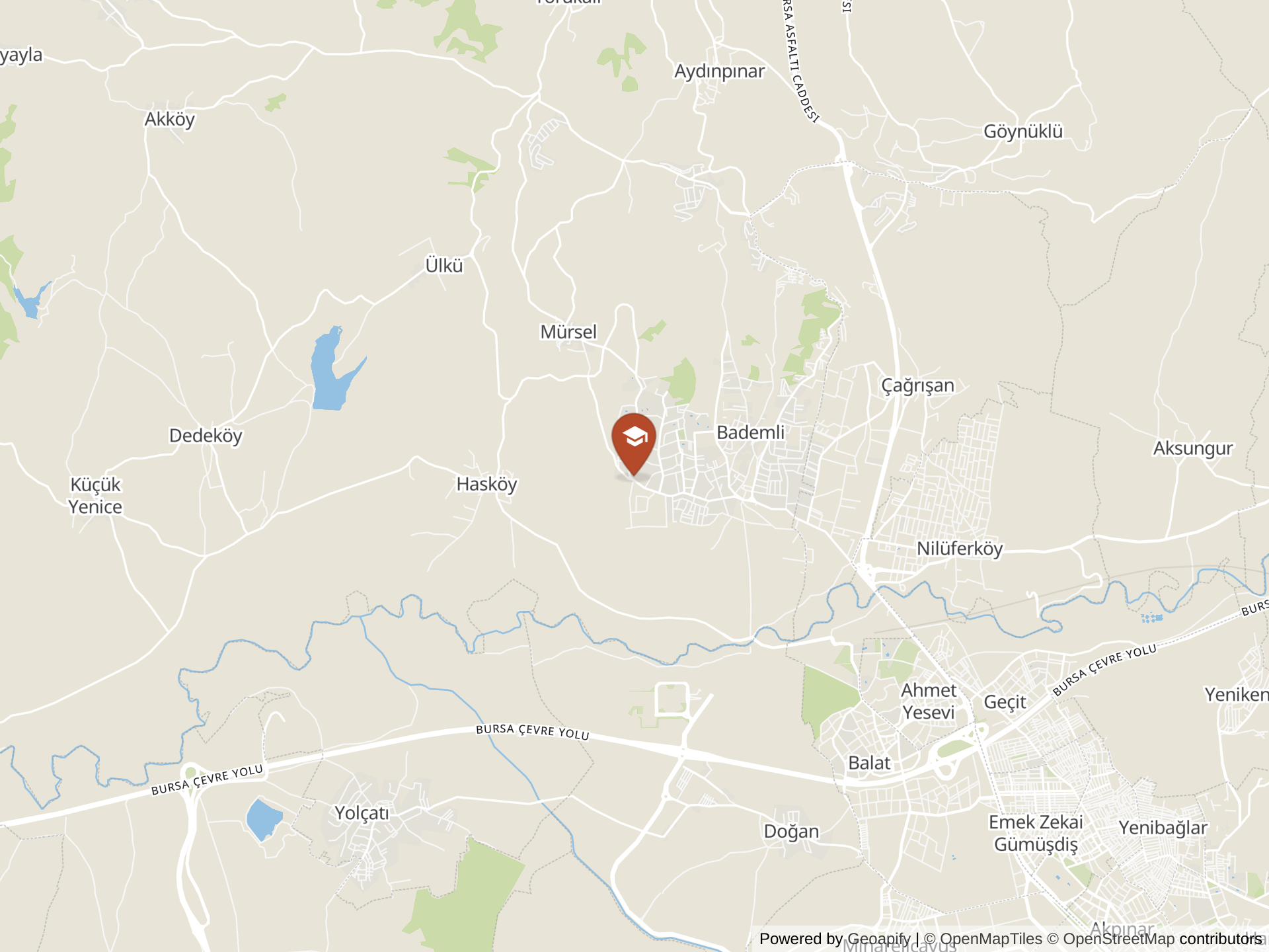 Map of TED Bursa Koleji