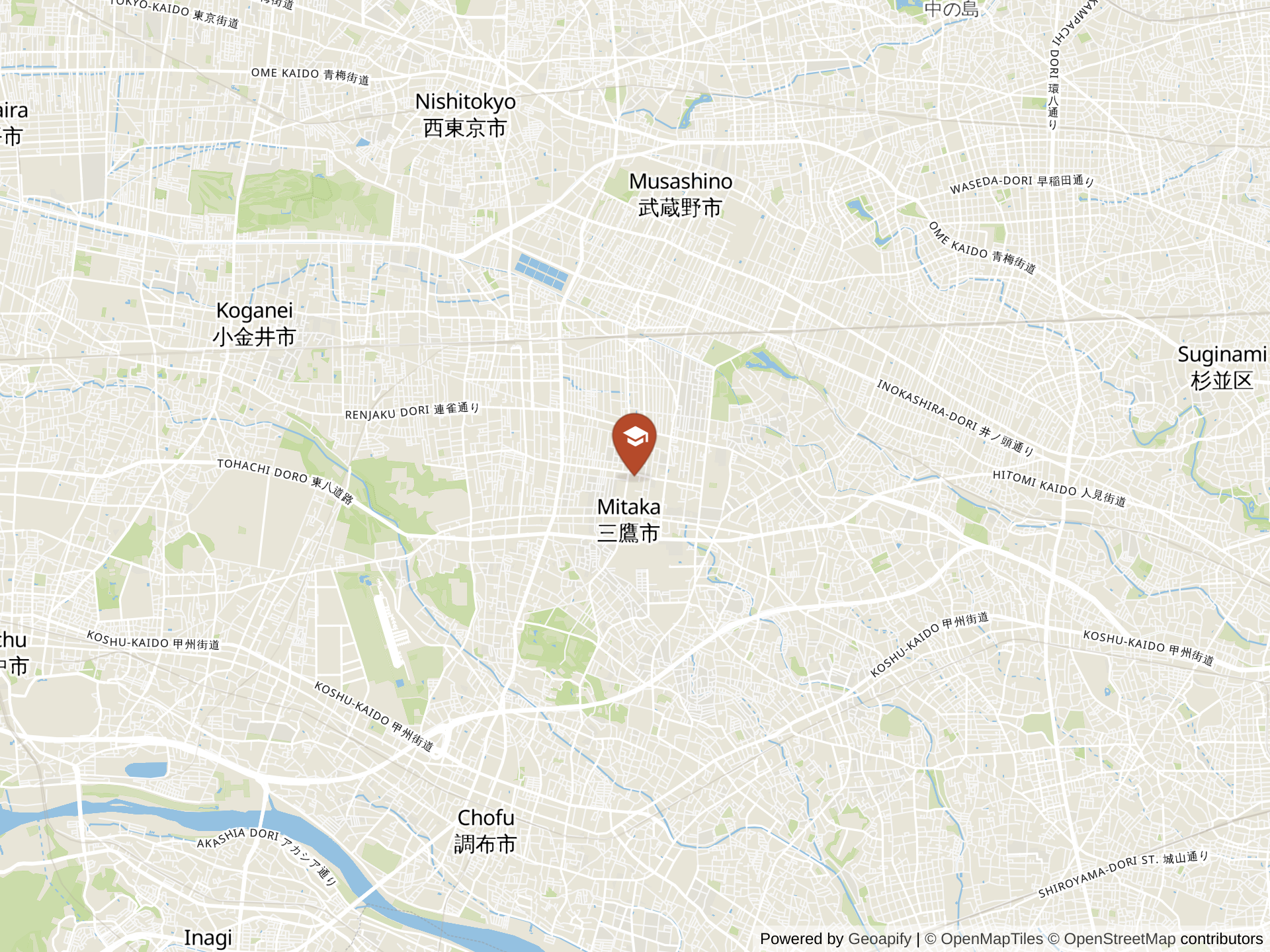 Map of Musashi International School Tokyo