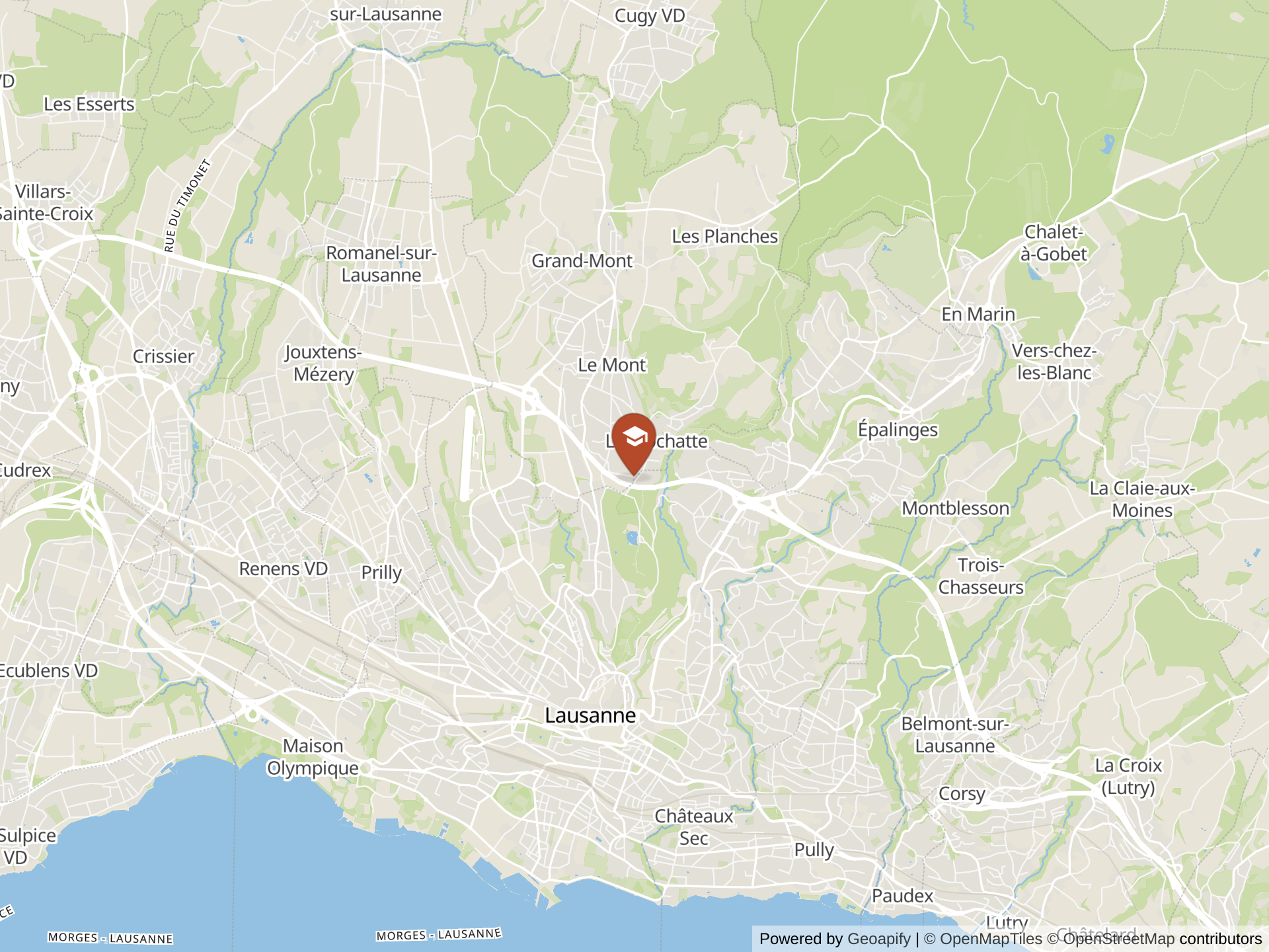 Map of International School of Lausanne