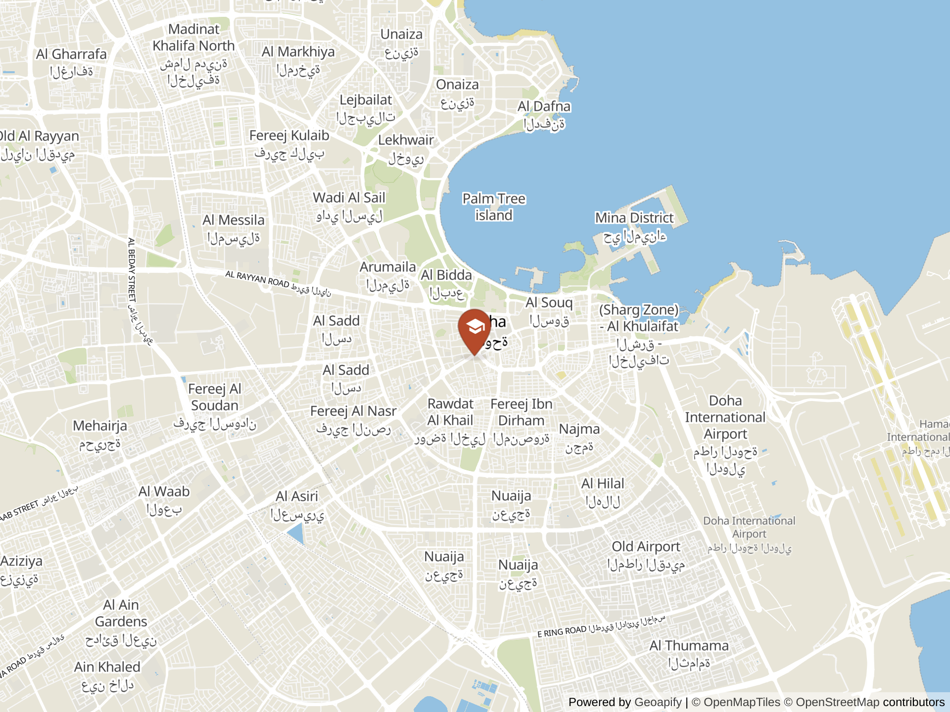 Map of Qatar Academy Doha