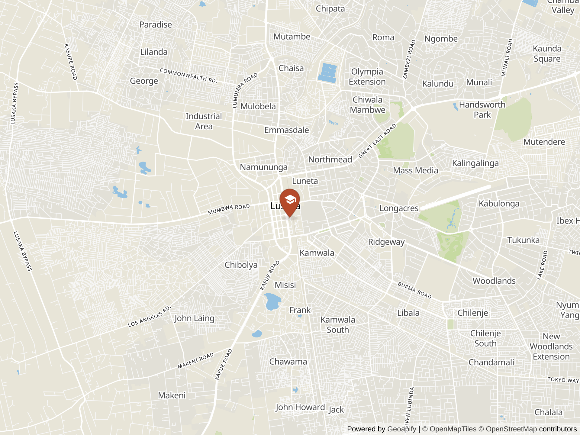 Map of International School of Lusaka
