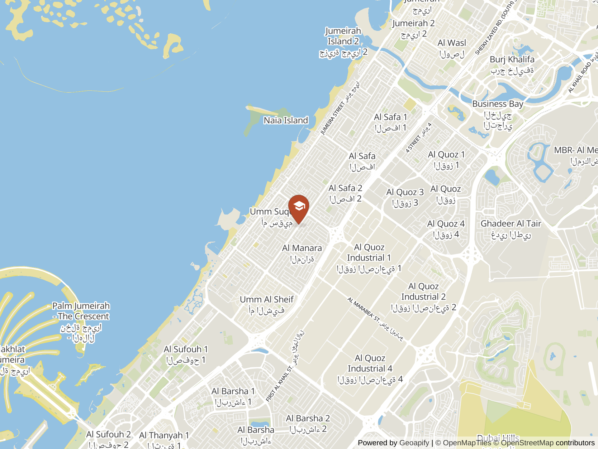 Map of Jumeira Baccalaureate School